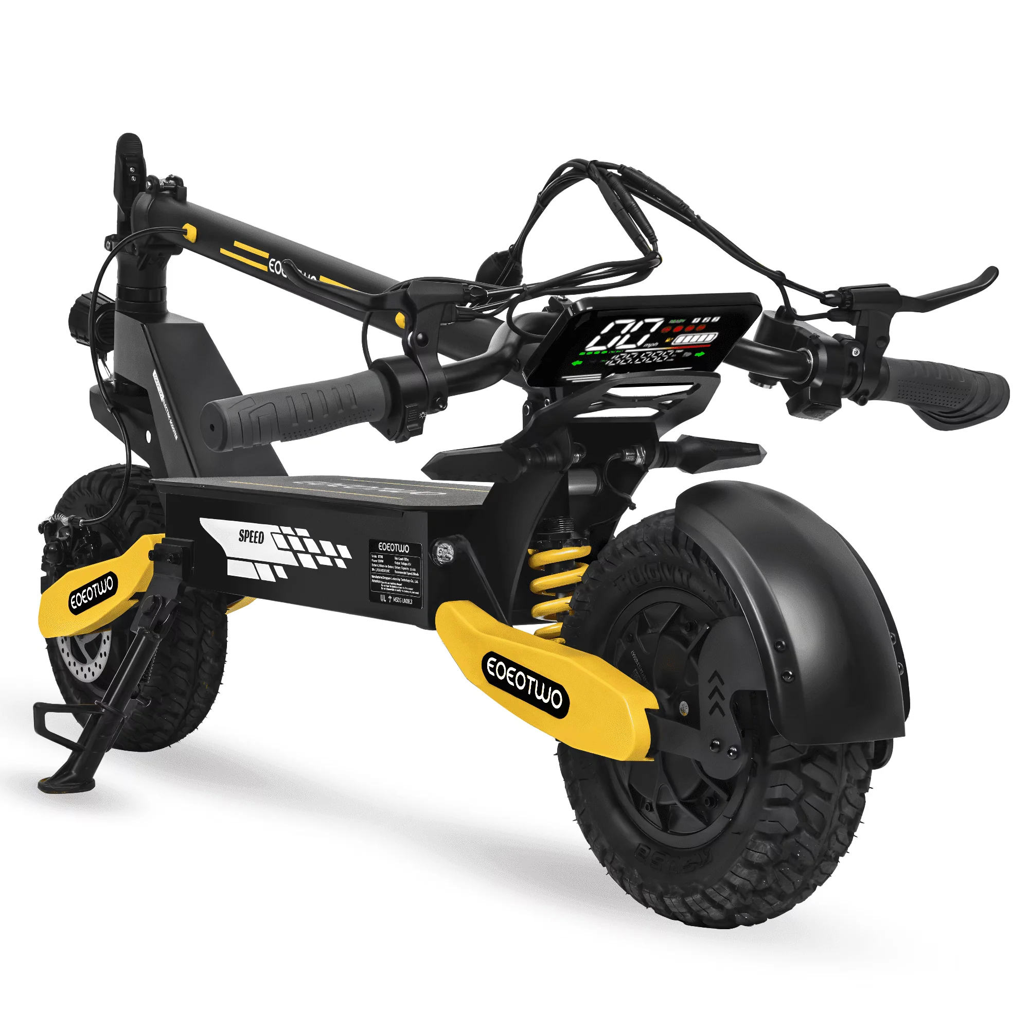 Off Road Electric Scooter for Adults, 1200W Motor Fast E Scooter, Up to 28MPH Top Speed & 20Miles Long Range, 11″ Off-Road Tires, 330lbs MAX Load, Foldable