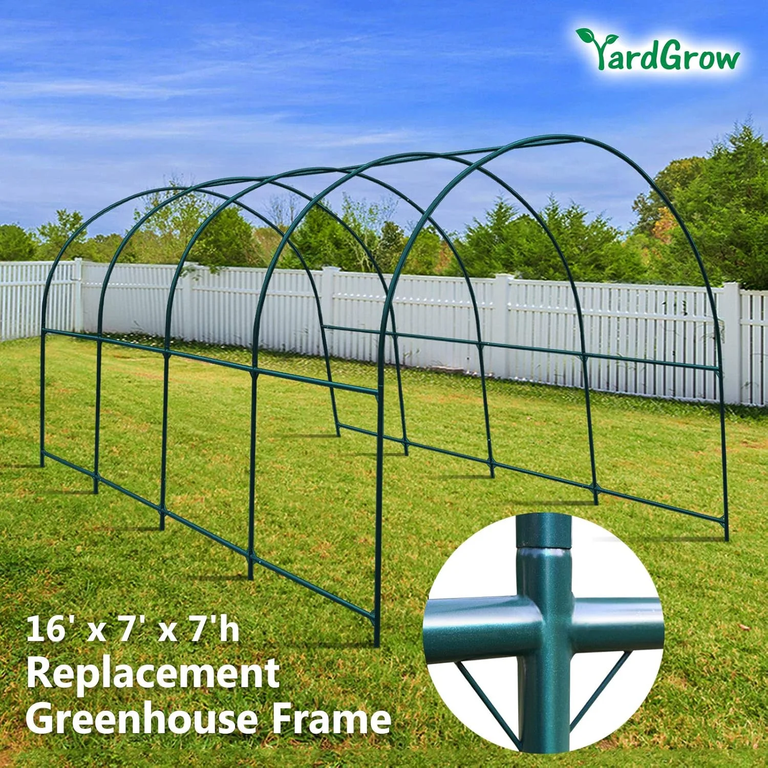 YardGrow Large Garden Support Arch Frame Climbing Plant Arch Arbor for Various Climbing Plant Roses Vines Birthday Wedding Party Decoration Pergola Frame (6.5 x 7 x 7.2ft)