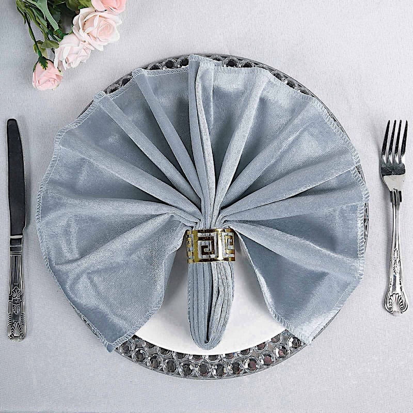 BalsaCircle 100 Pieces 20" x 20" Navy Blue Premium Velvet Napkins Linens