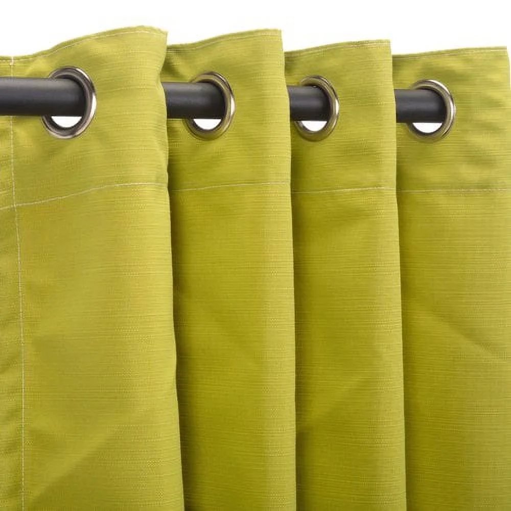 Sunbrella Canvas Navy Outdoor Curtain with Nickel Plated Grommets 50 in. x 96 in.