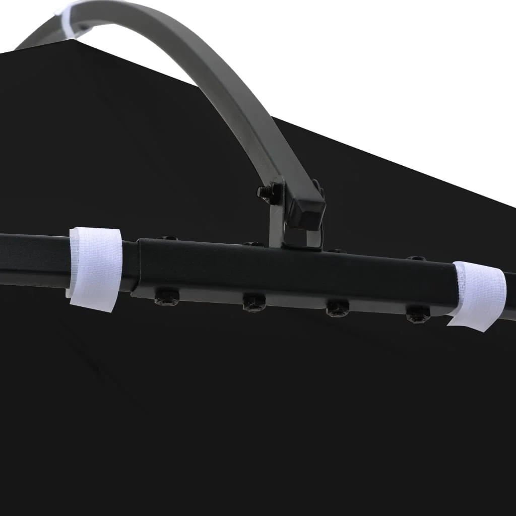 vidaXL Outdoor 9.8 x 9.5 Round Canopy Pavilion, UV & Water-Resistant, White & Black