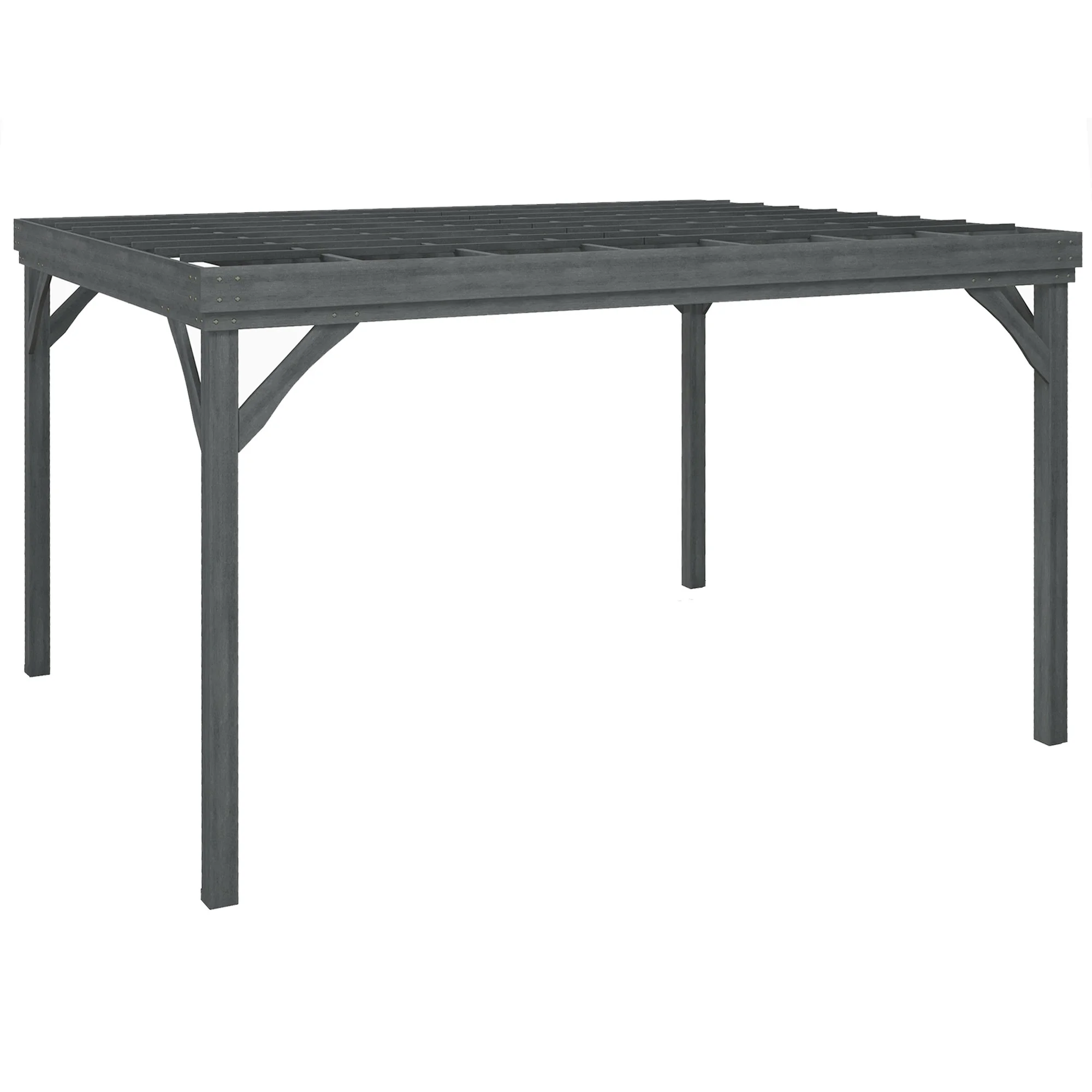 Outsunny 10′ x 12′ Outdoor Wood Pergola, Climbing Vine Gazebo, Gray