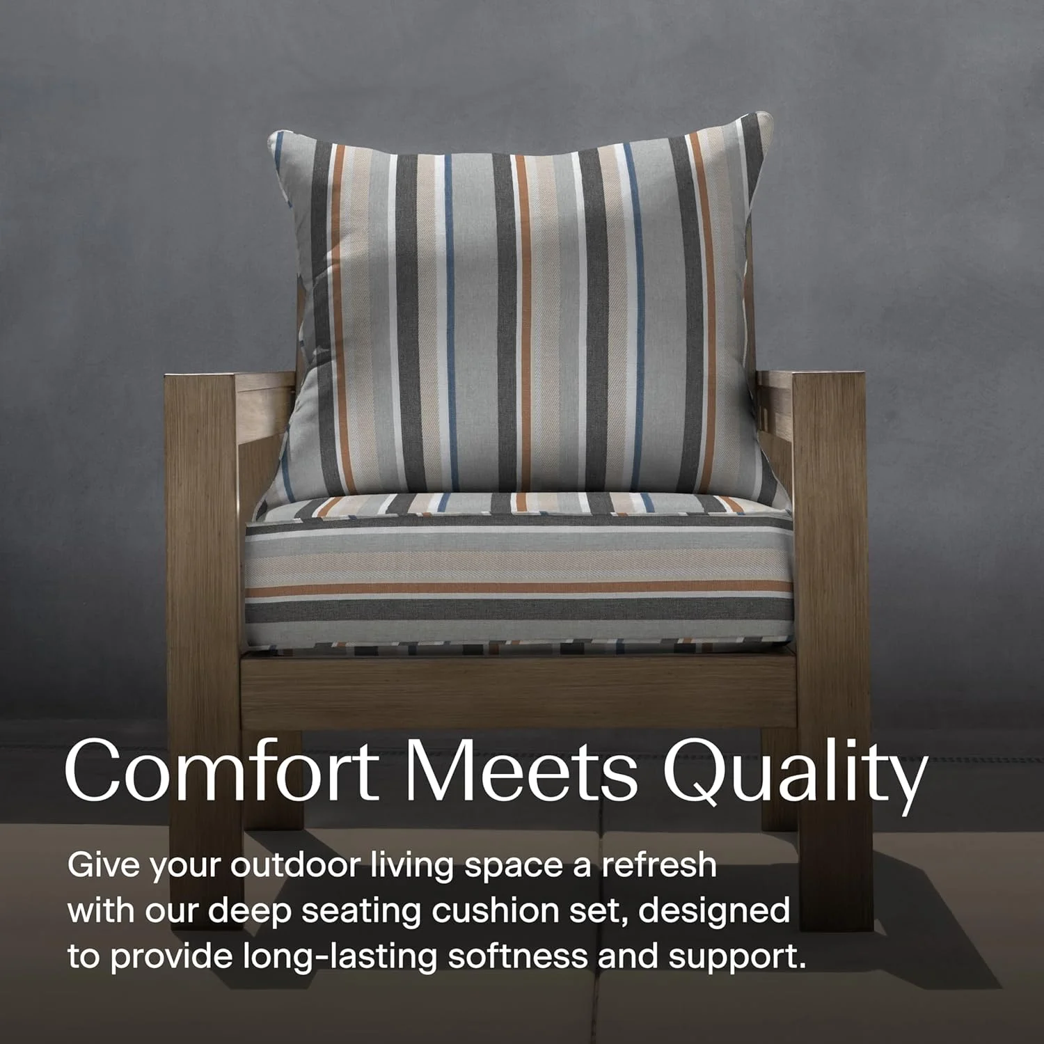 AWFHHT Outdoor Deep Seat, 24" W x 23" D, Zaire Outdoor Chair Cushion