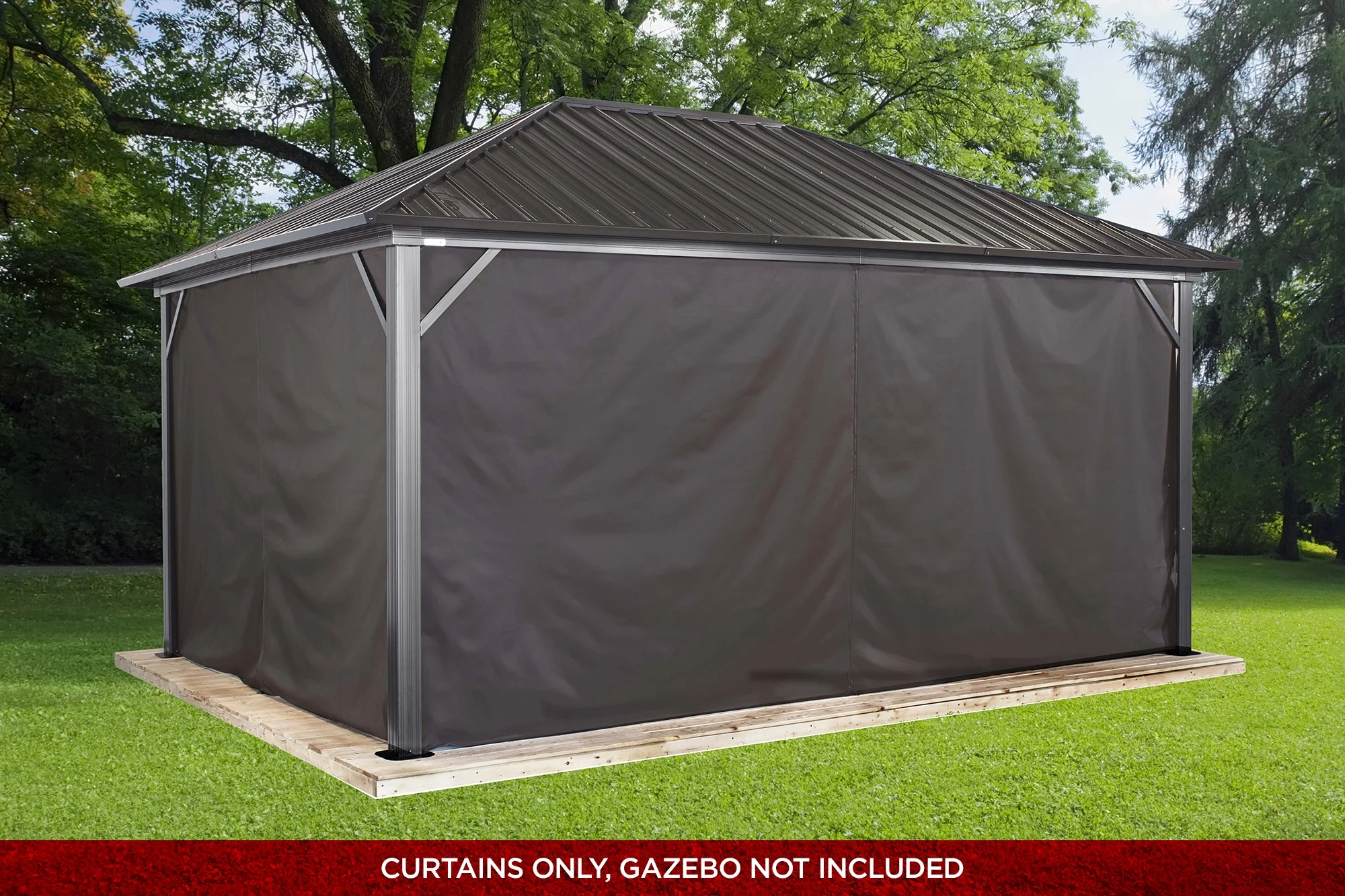 Sojag12' x 12' Brown Outdoor Canopy Sidewalls, Includes Hooks (1 Pack)