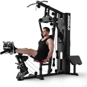 Mikolo Multifunctional Home Gym Workout Station With 150LBS Weight Stack