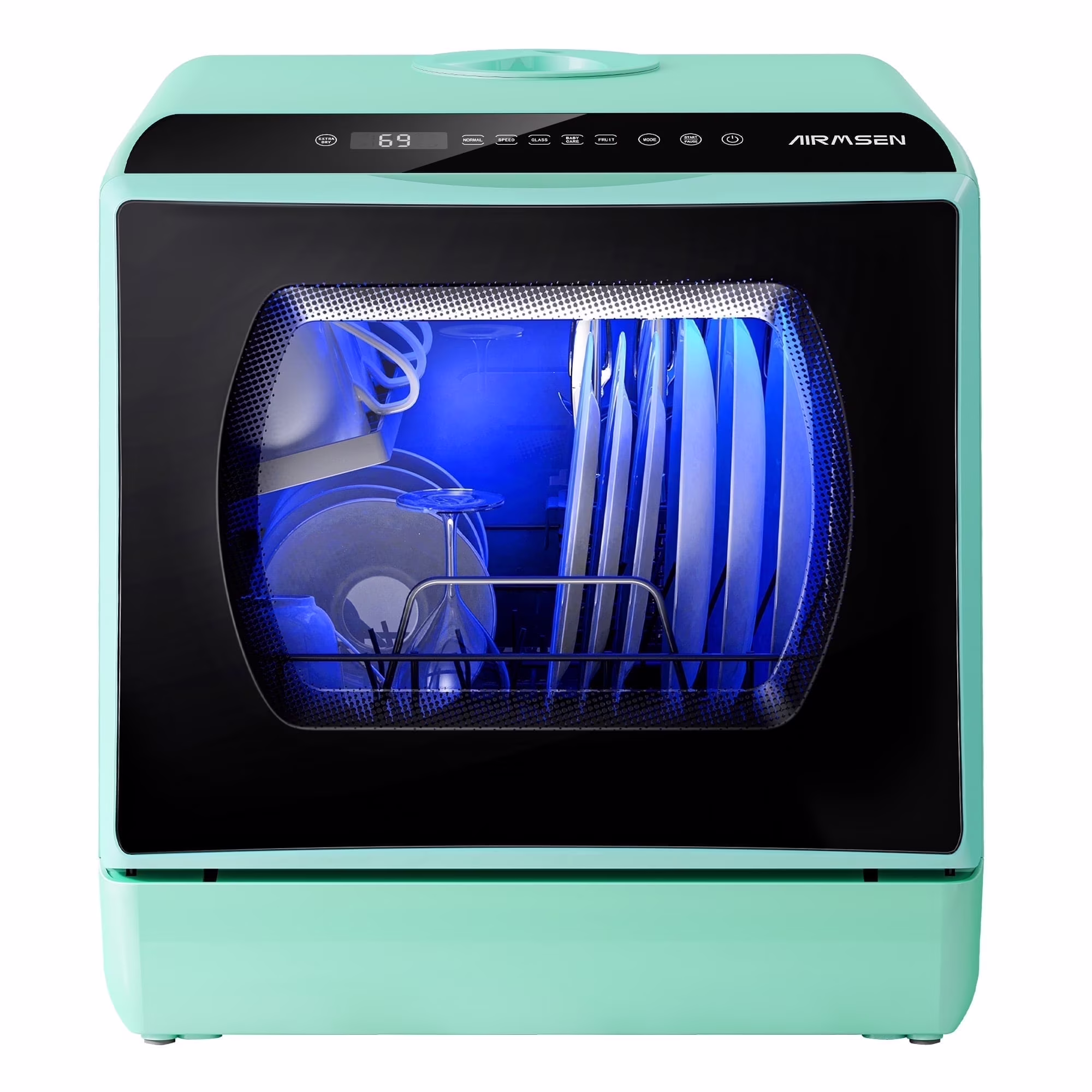 AIRMSEN Portable Countertop Dishwasher with 5 - Liter Built - in Water Tank and Air - Dry Function, 5 Washing Programs Mini Dishwasher, AE - TDQR03