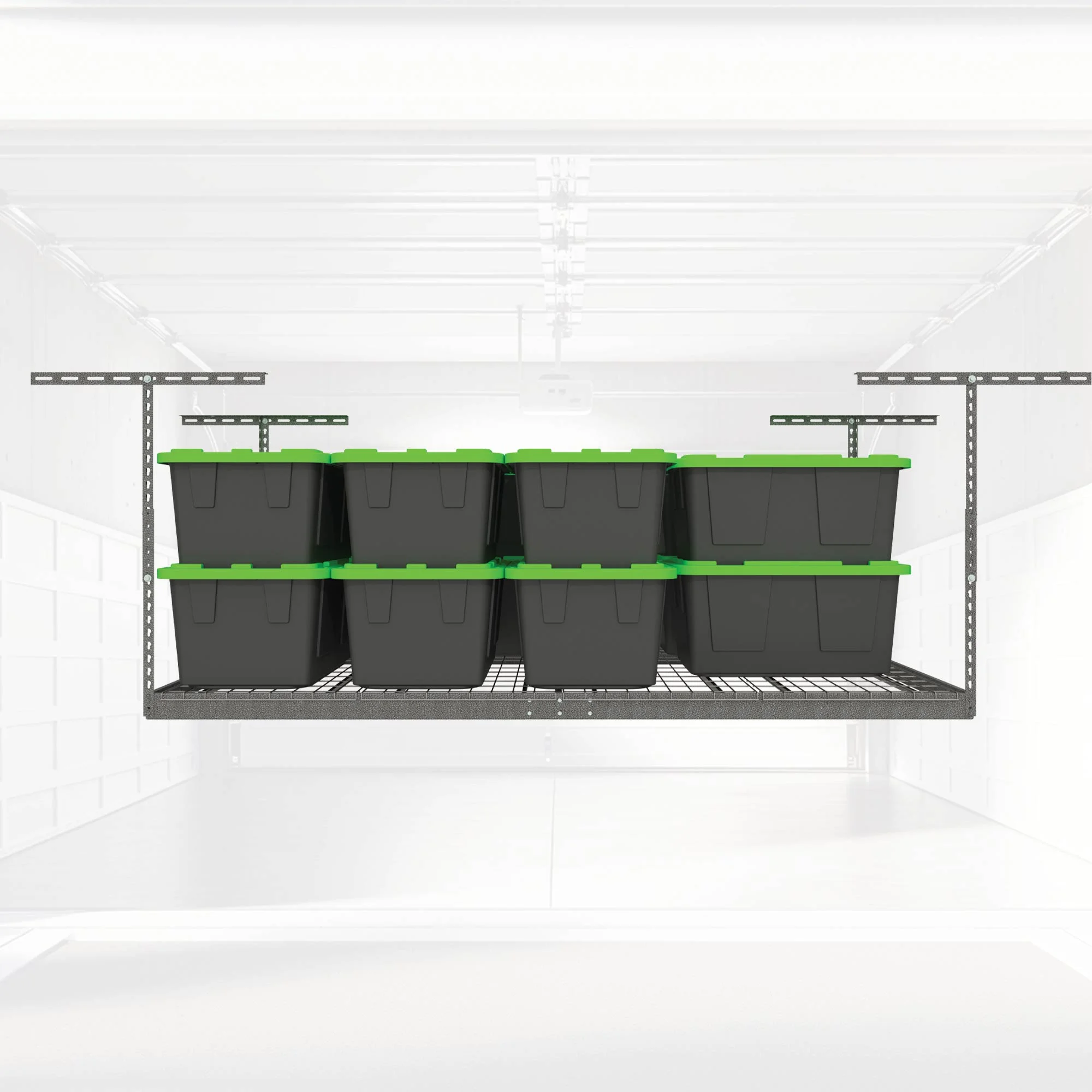 MonsterRax 4' x 8' Overhead Garage Storage Rack Holds 500 Pounds, White