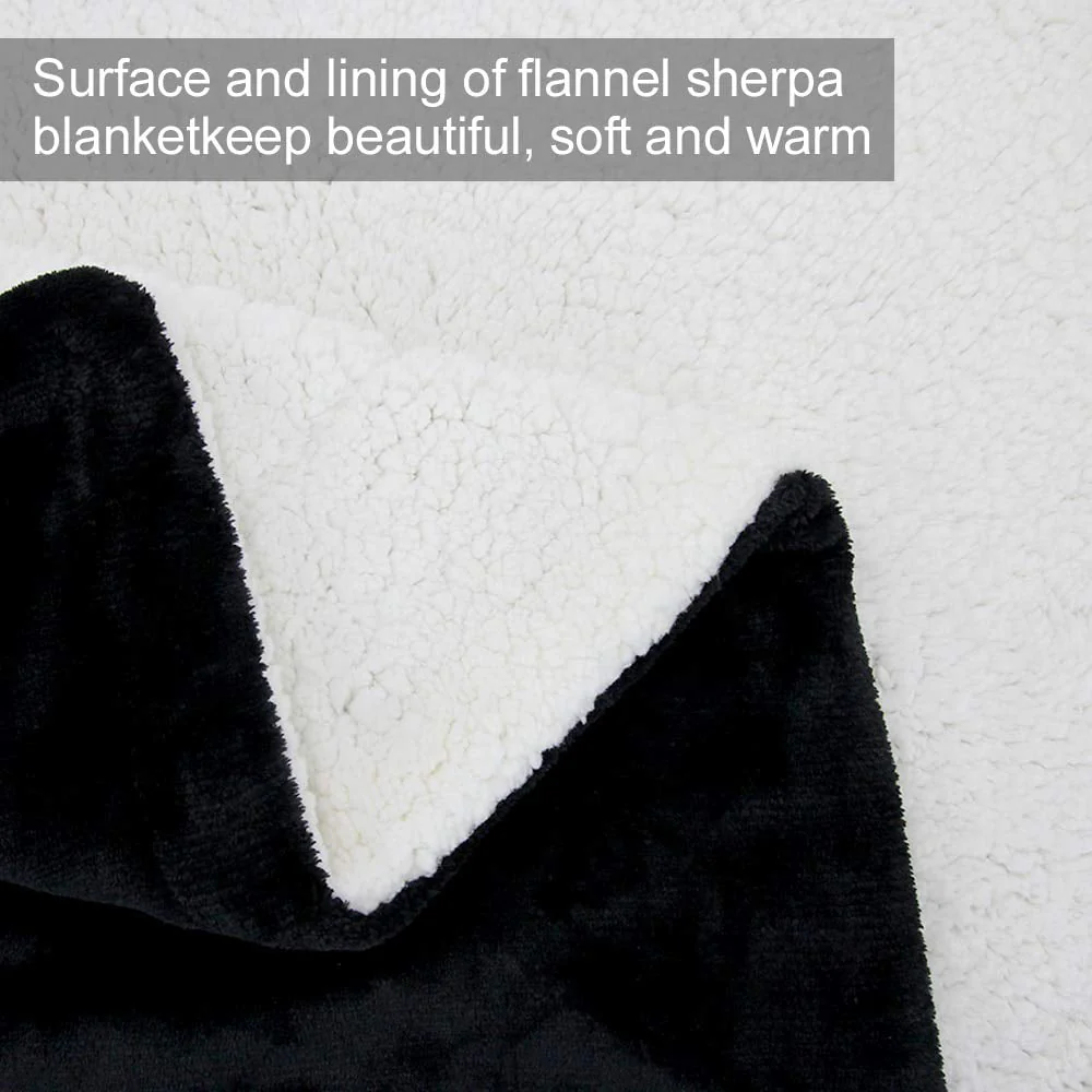 Howarmer Black, White, Multi-color Microfiber, Flannel, Fleece Throws 60" x 50"