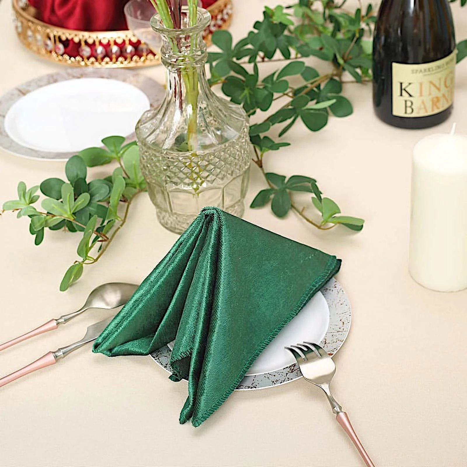 BalsaCircle 100 Pieces 20" x 20" Navy Blue Premium Velvet Napkins Linens