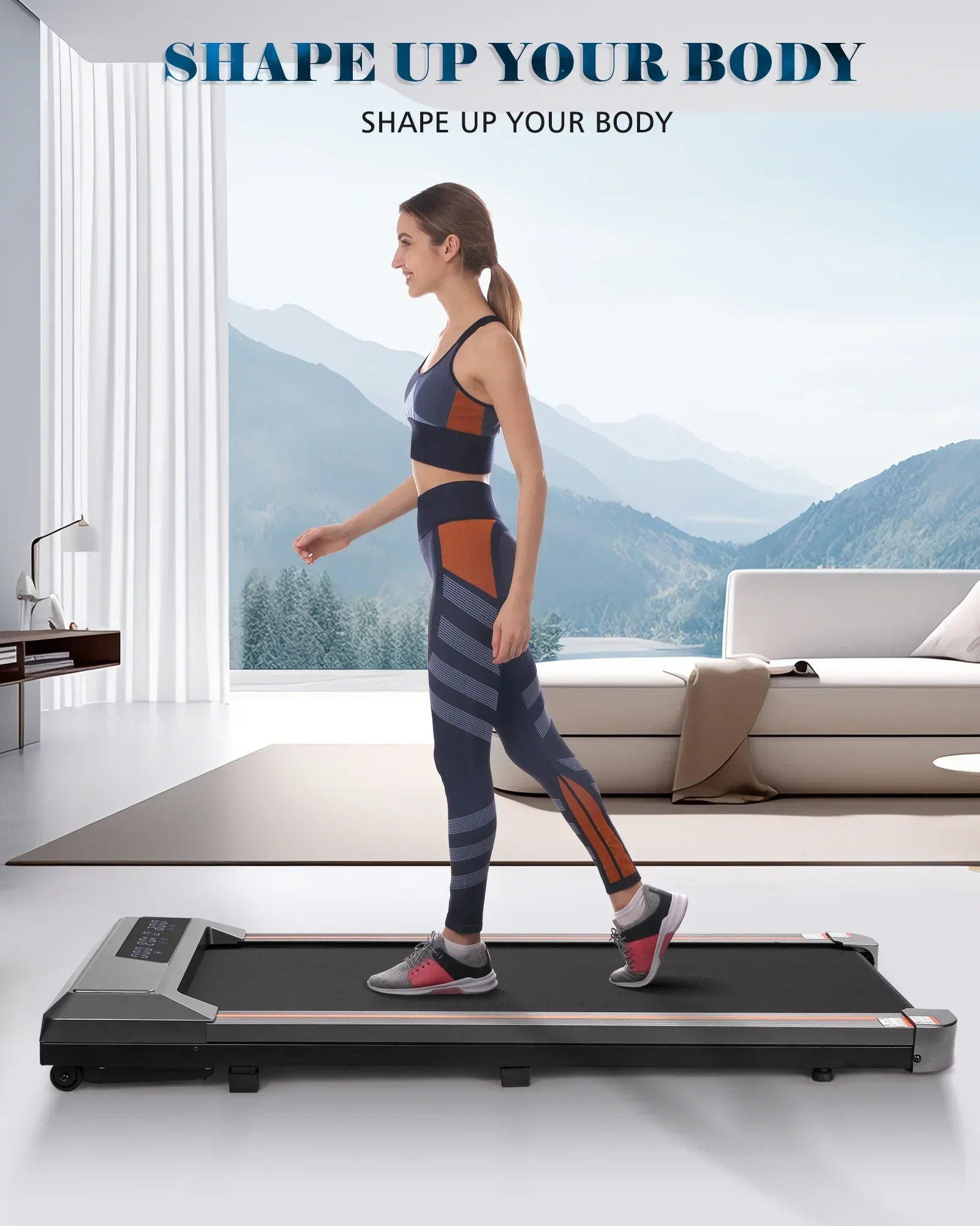 Naipo 2-in-1 Treadmill Walking Pad 2.5HP, 265 lb Capacity - LCD Display
