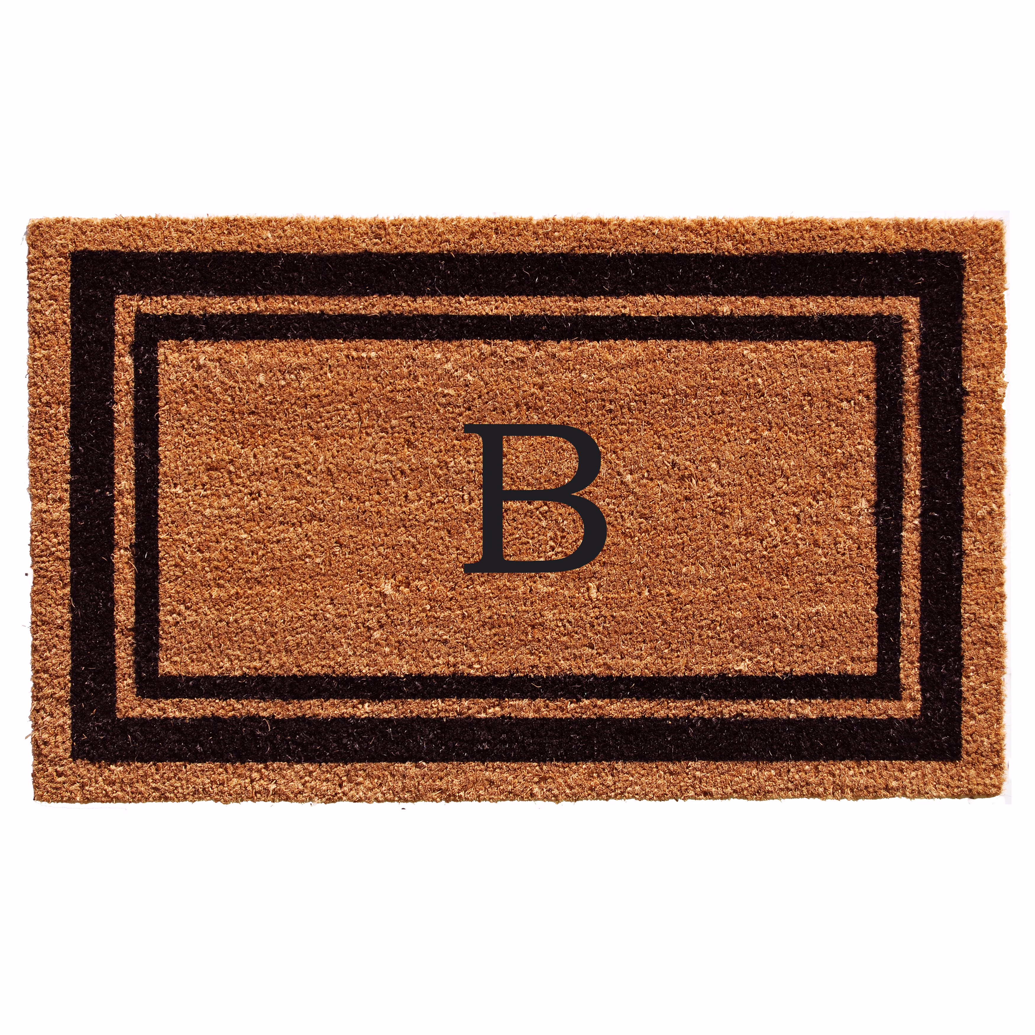 Calloway Mills Black Border 36″ x 72″ Monogram Doormat (Letter B)