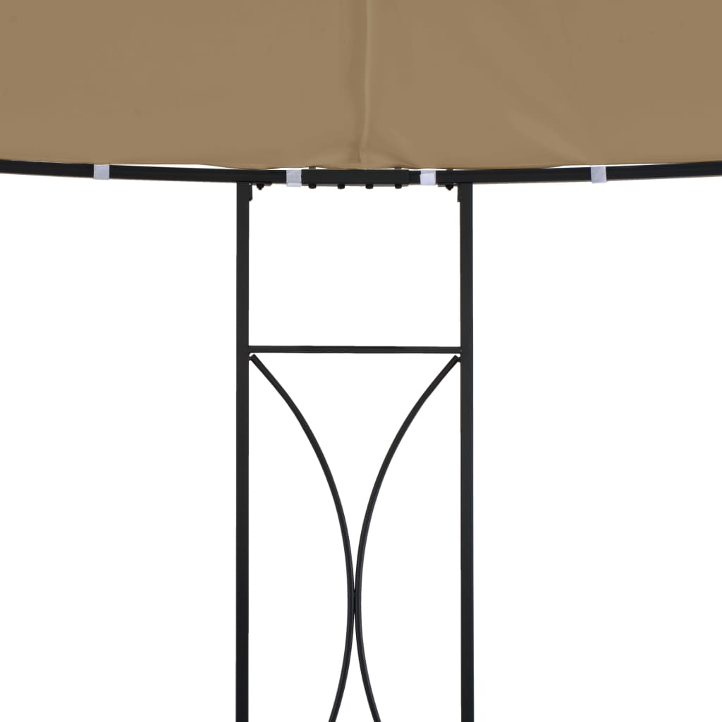 vidaXL Outdoor 9.8 x 9.5 Round Canopy Pavilion, UV & Water-Resistant, White & Black