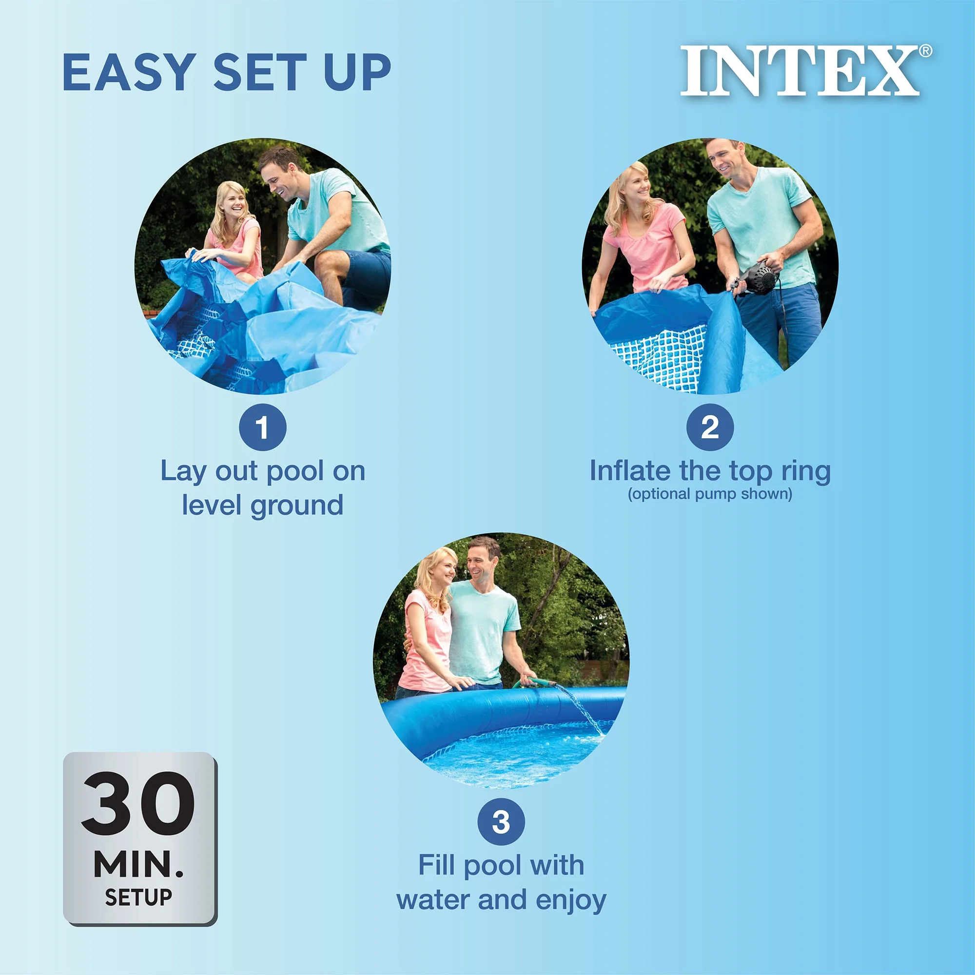 Intex 18' x 48" Inflatable Outdoor Pool Set with Filter Cartridges (6 Pack)