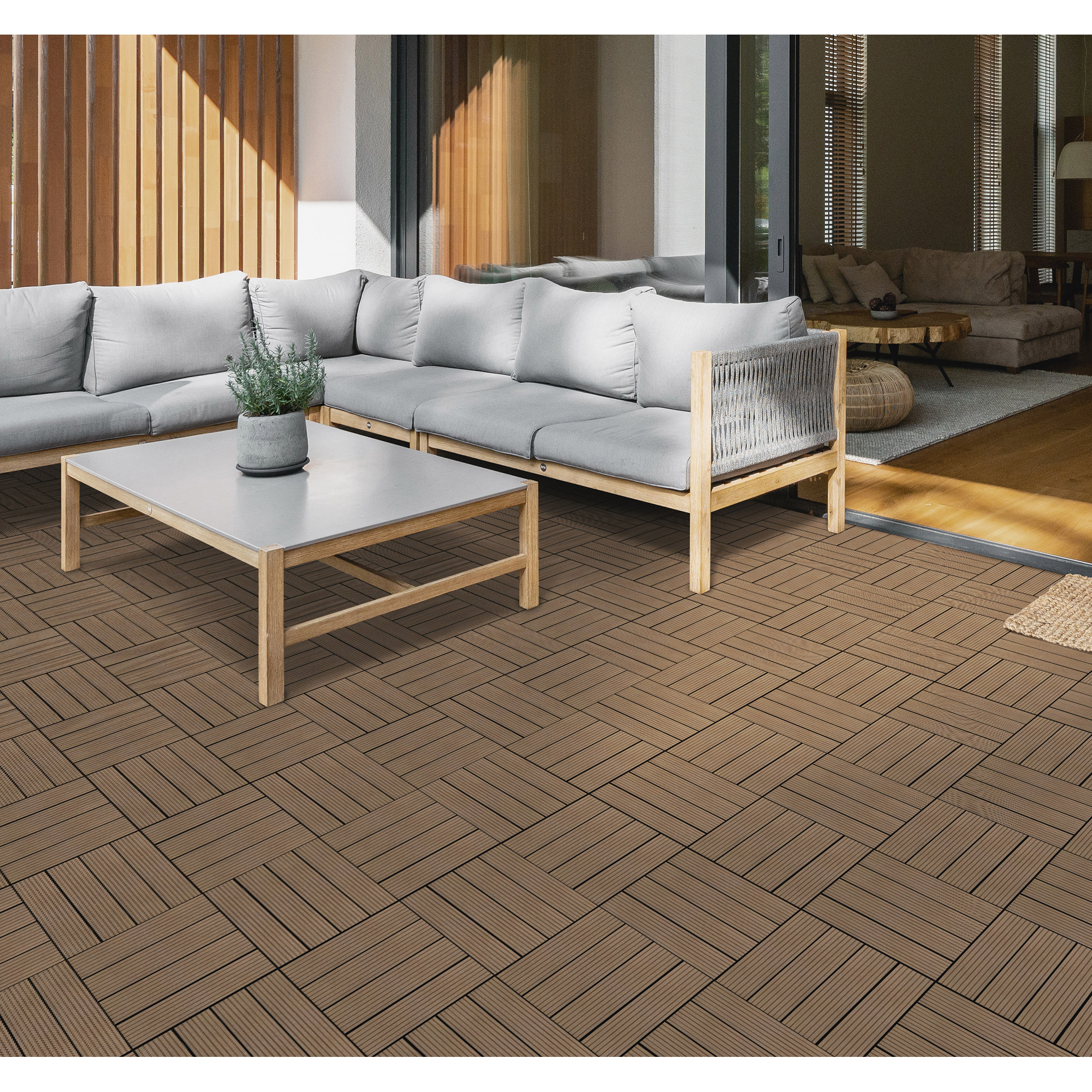 Golden Select WPC 12′ x 12″ Deck Tiles, 24 Tiles