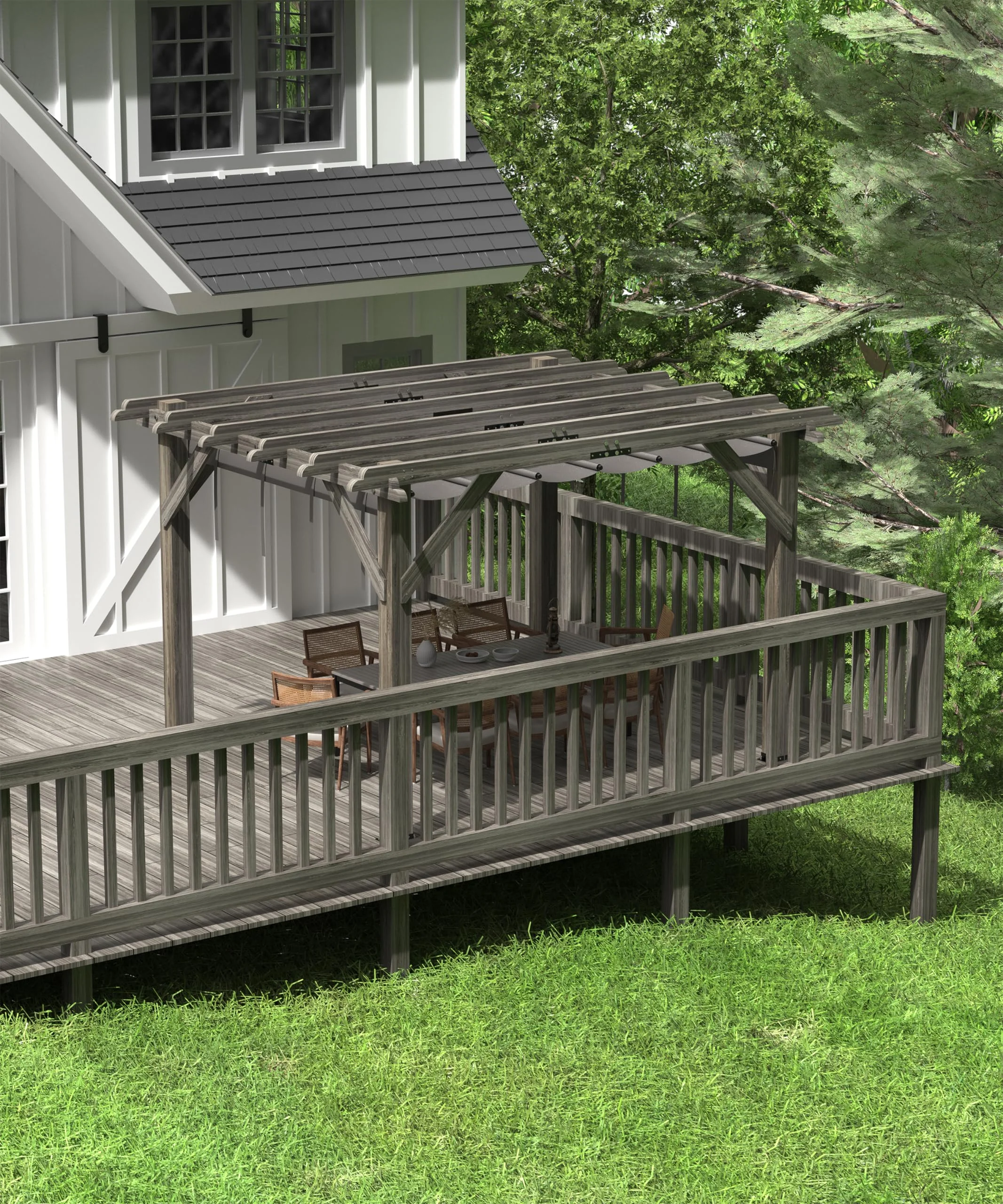 Garvee 10 x 10 feet Wood Pergola, Retractable Shade Canopy, Oak Color