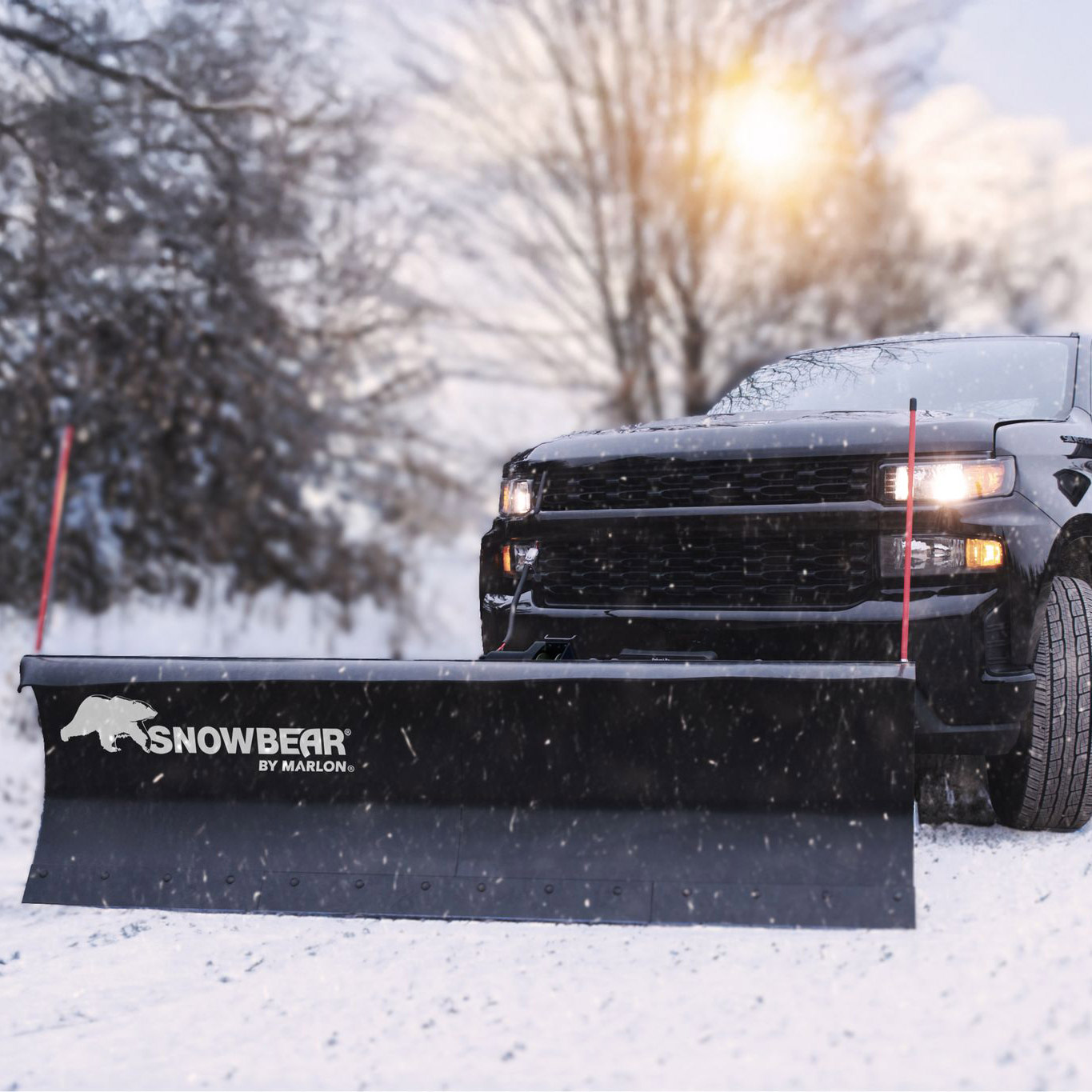 SnowBear UNIVERSAL 82-Inch x 19-Inch Hitch-Mounted Winch Driven Snowplow