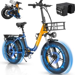 Electric Bike For Adults 750W 48V 15Ah Removable Battery 20x4 Fat Tire Folding - MN-20