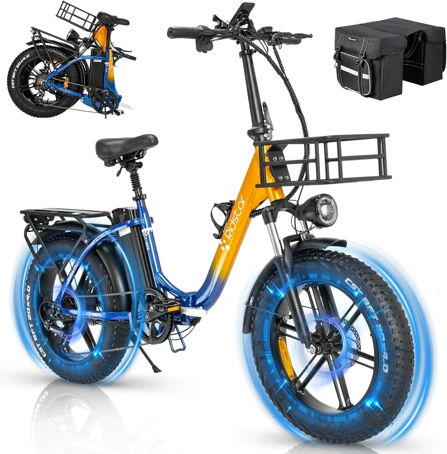 Electric Bike For Adults 750W 48V 15Ah Removable Battery 20×4 Fat Tire Folding – MN-20