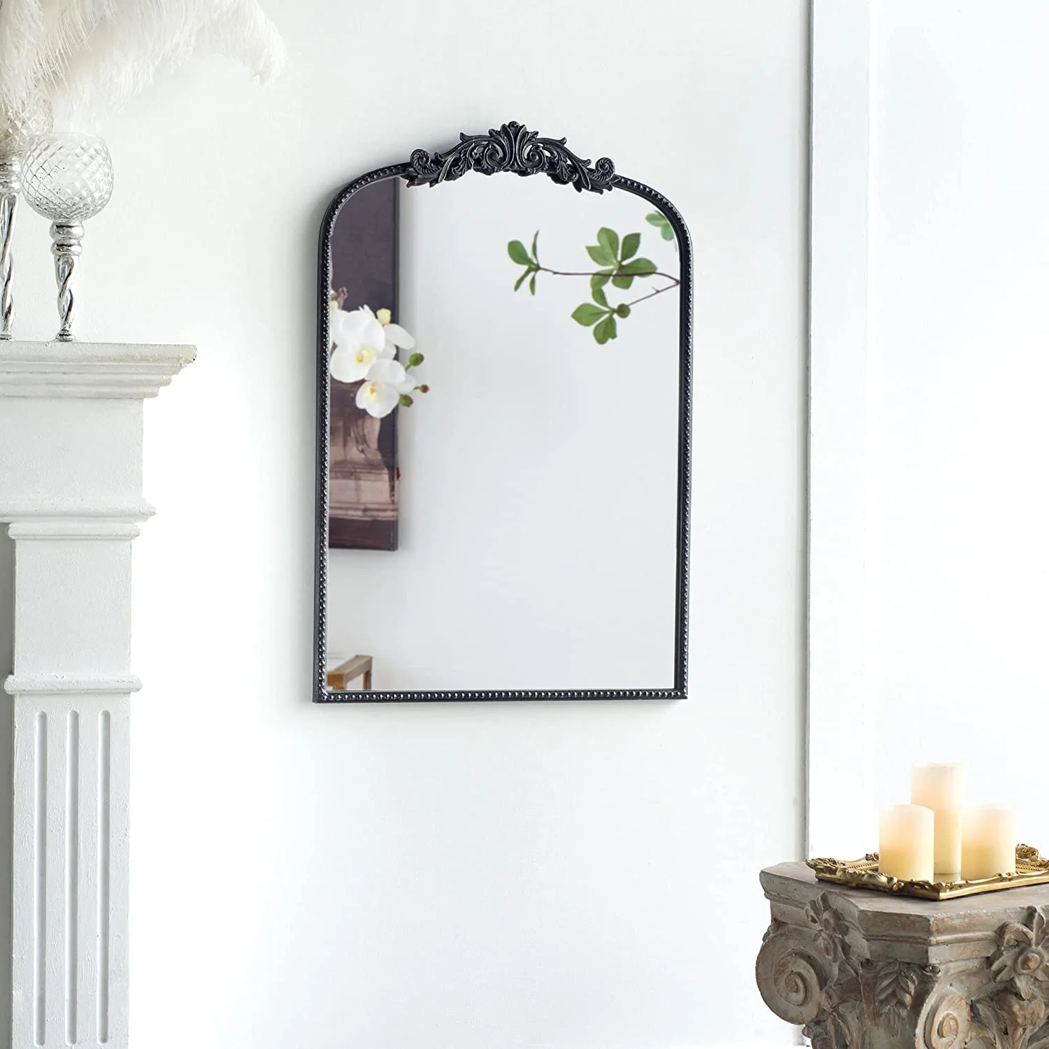 A&B Home Arched Mirror - 24" x 36" Gold Mirror for Wall Decor
