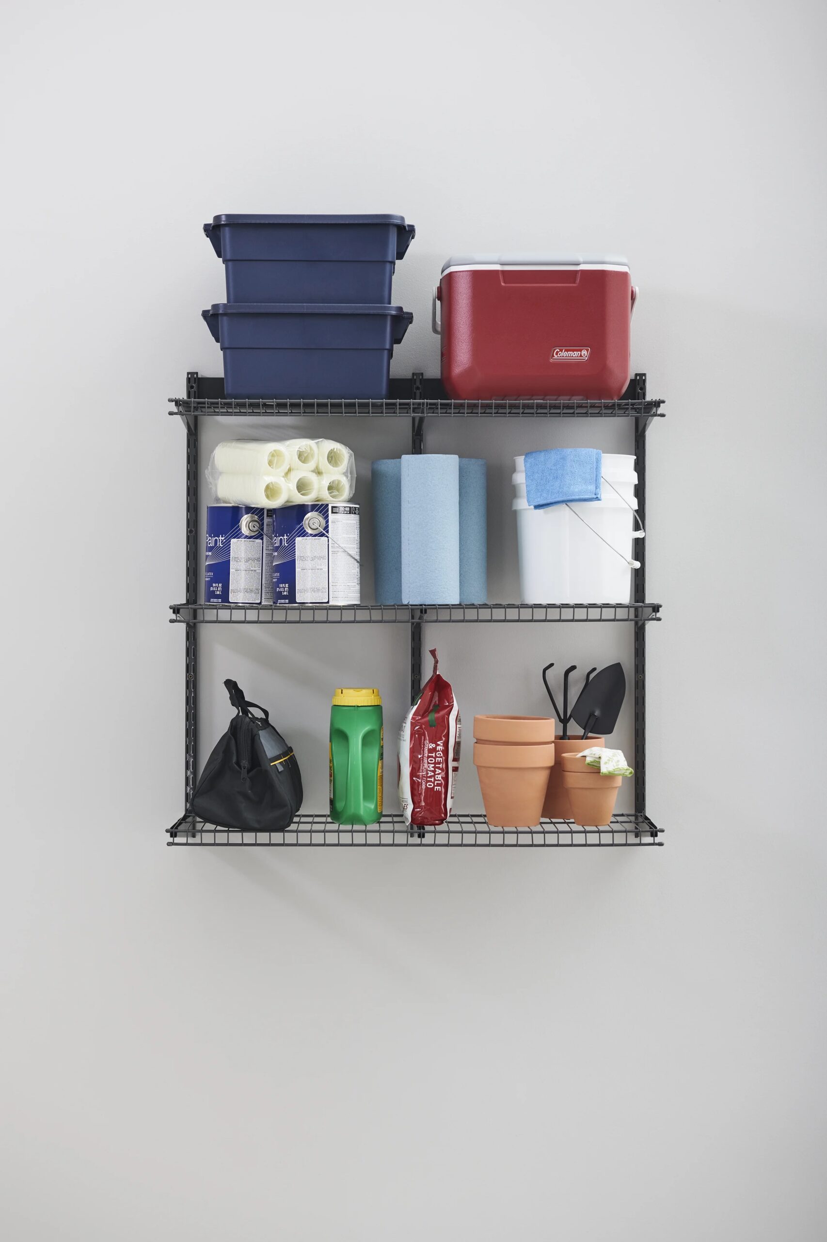 Rubbermaid Garage FastTrack 36" x 12" Shelf Kit, 3-Shelves, Black