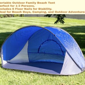 Classic pop-up beach tent sunshade portable outdoor home tent with handbag (shade size: 86 inches long x 47 inches wide x 39 inches high)