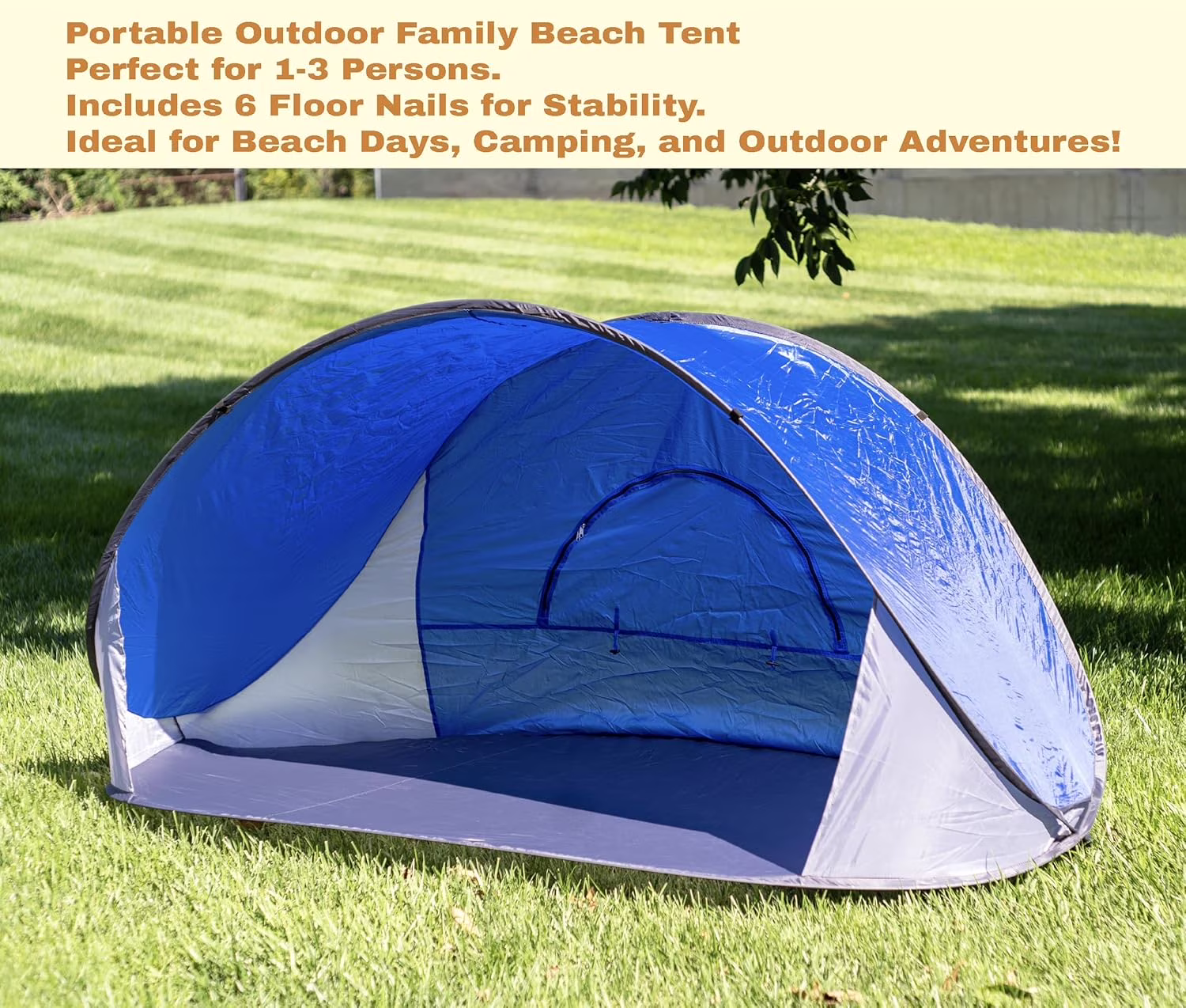 Classic pop-up beach tent sunshade portable outdoor home tent with handbag (shade size: 86 inches long x 47 inches wide x 39 inches high)