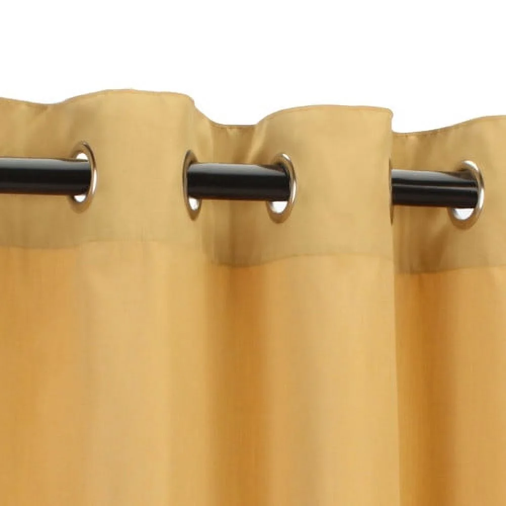 Sunbrella Canvas Navy Outdoor Curtain with Nickel Plated Grommets 50 in. x 96 in.
