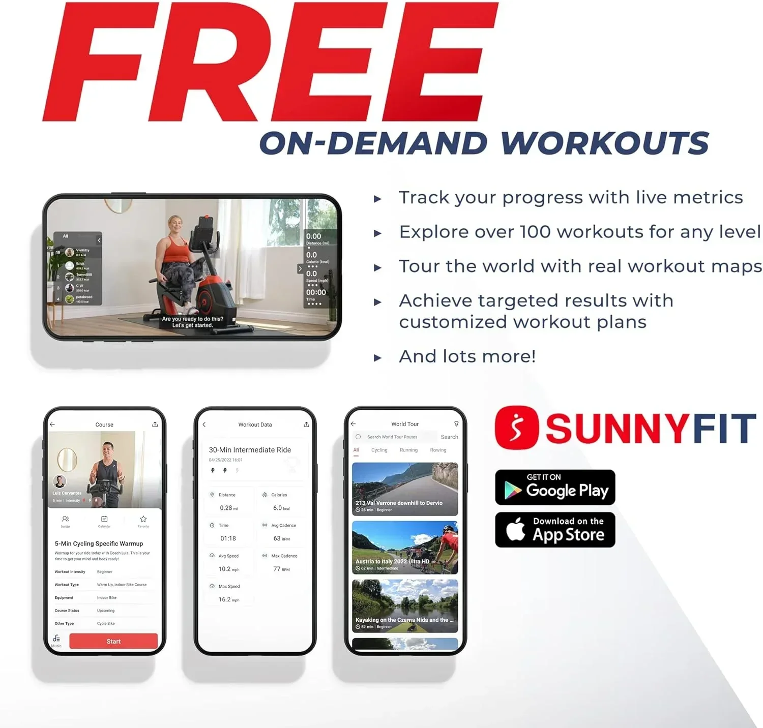 Sunny Health & Fitness Electromagnetic Recumbent Cross Trainer Elliptical Bike With Arm Exercisers – SF-RBE4886SMART