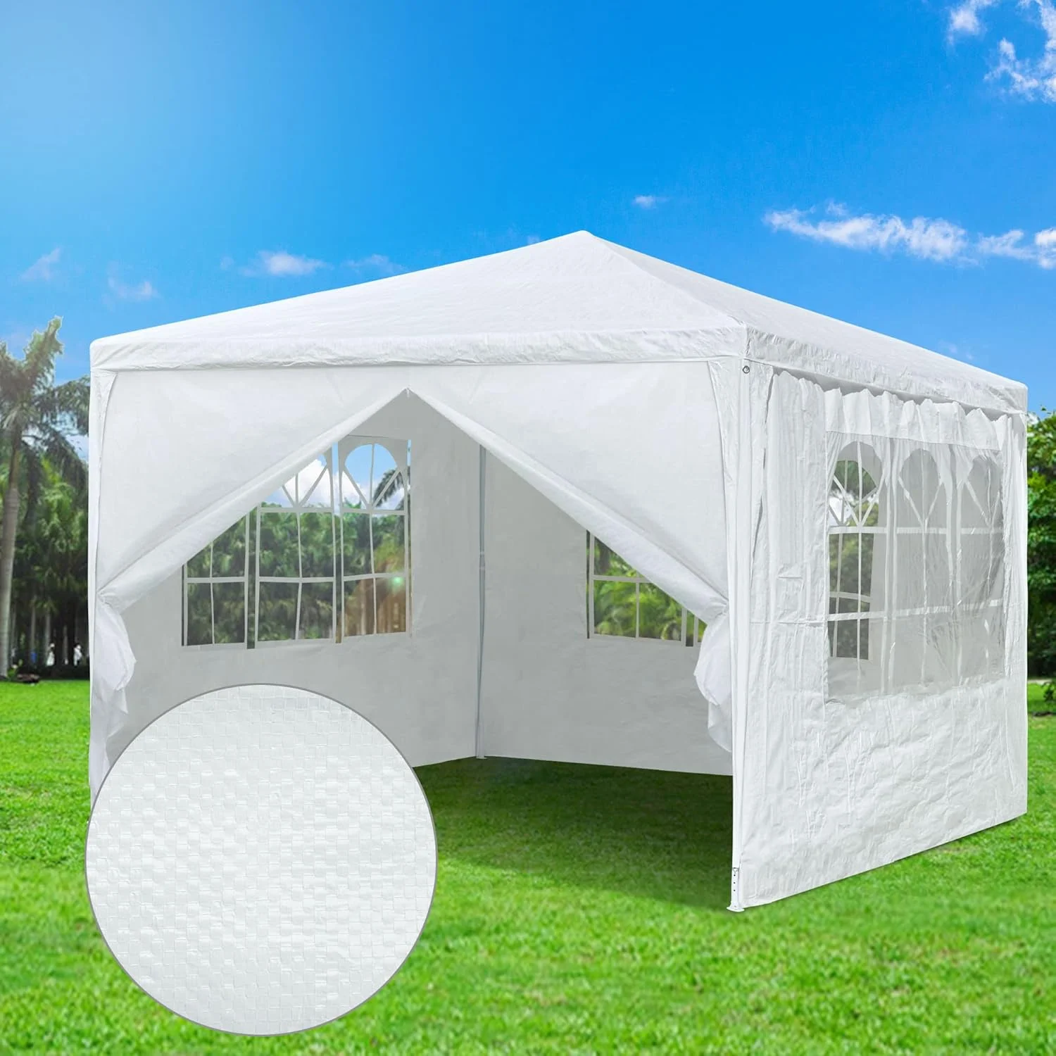 10' x 10' Outdoor Wedding Party Tent 4 Sidewalls, Blue