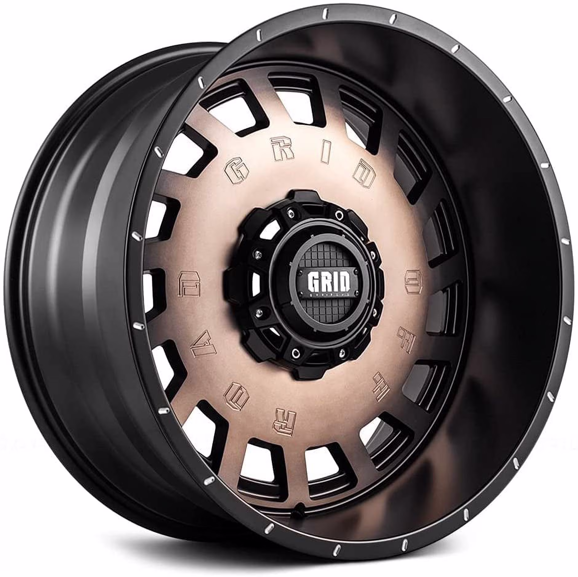 Grid OffRoad Custom Wheel 20″ x 10″ RIm Matte Black with Bronze Face Wheel