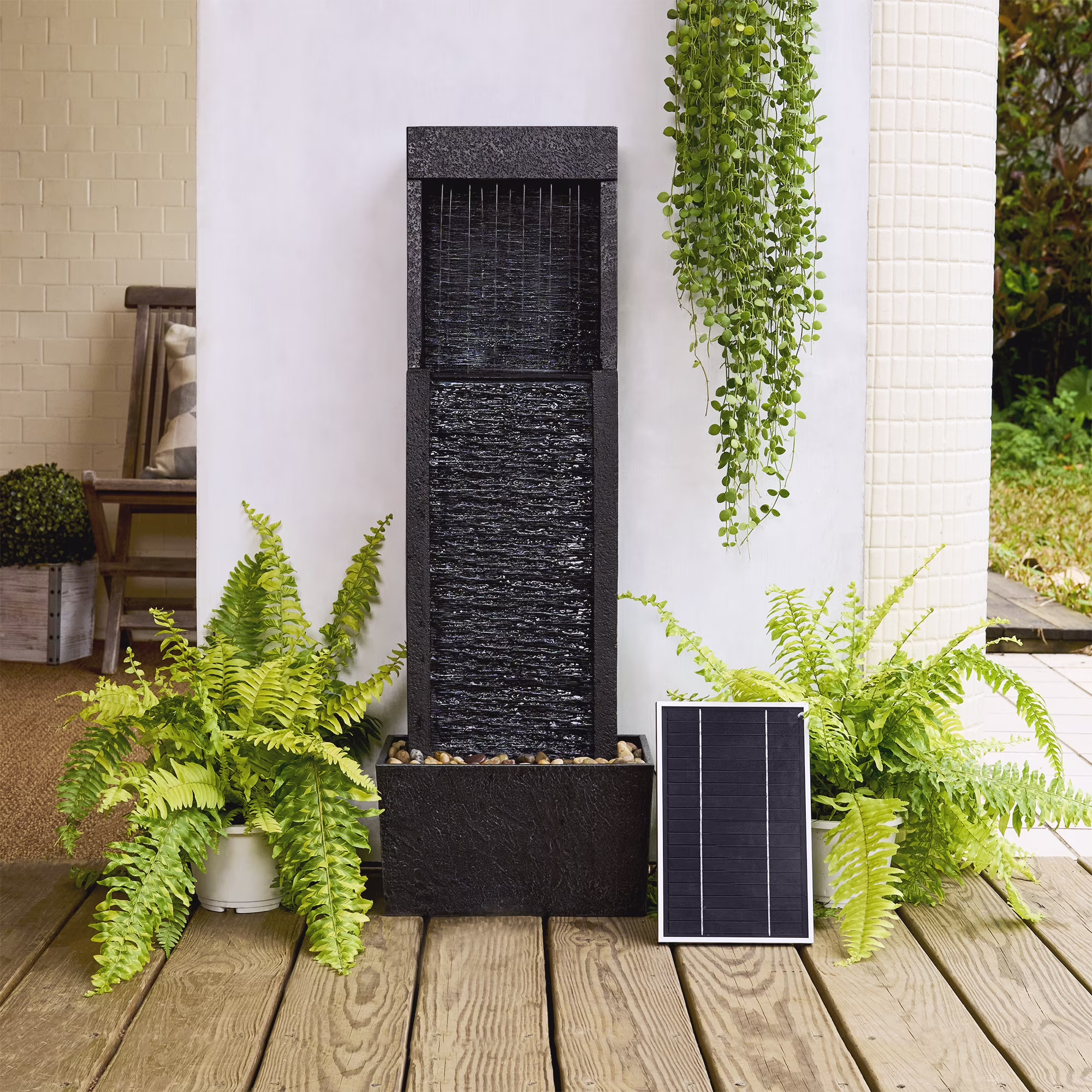 Teamson Home 37.99″ Athena Outdoor Solar Powered Water Fountain