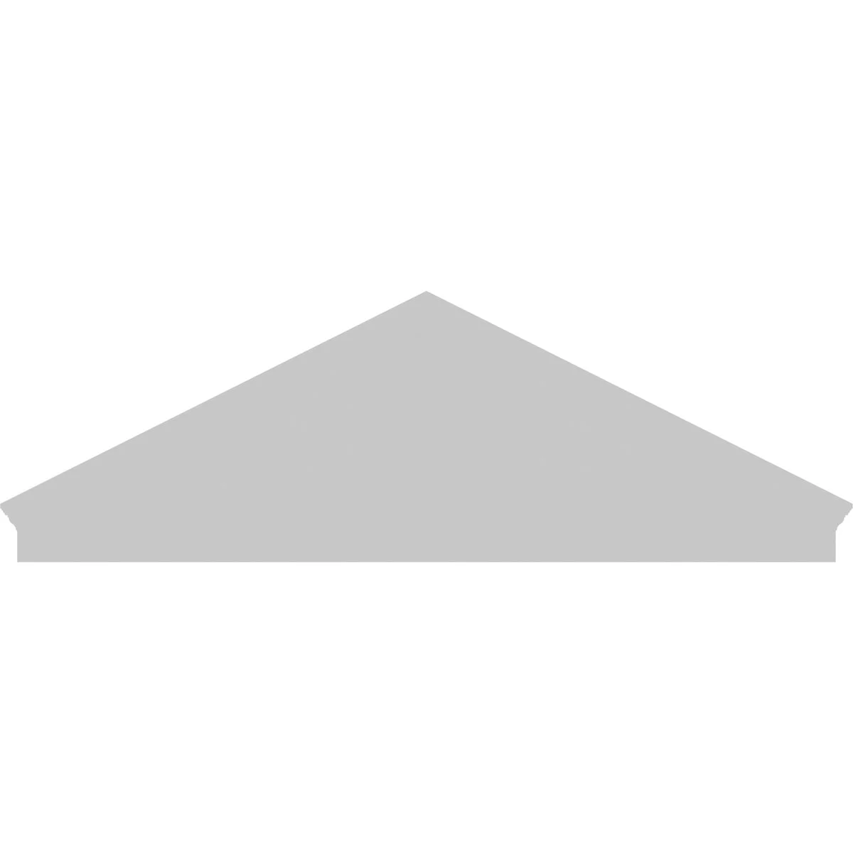 Ekena Millwork 52"W x 19-7/8"H x 2-3/4"P (Pitch 6/12) Peaked Cap Sunburst Architectural Grade PVC Combination Pediment