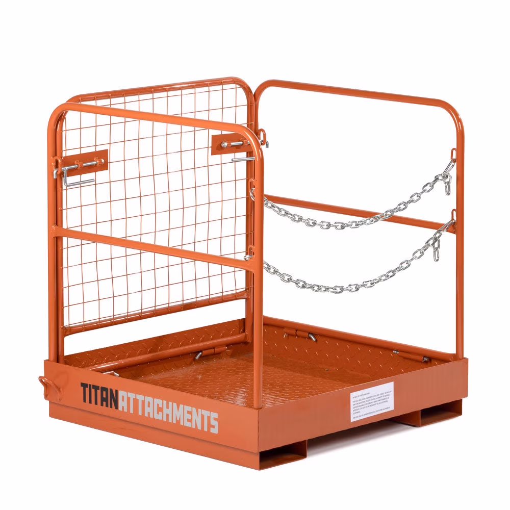 Titan Attachments Pallet Forklift Platform Safety Cage 36″ x 36″