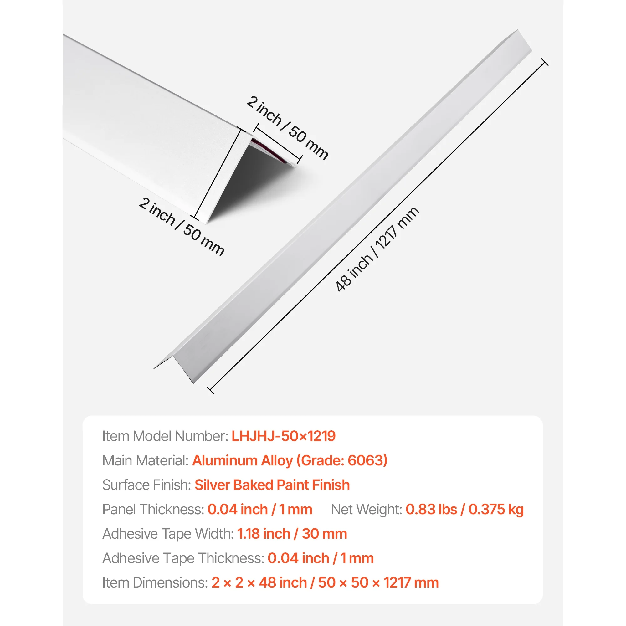KFFKFF Aluminum Alloy Wall Corner Protector, 2 x 2 x 48 inch, 12 Pack Metal Edge Guards, L-Shaped 90-Degree Angle Trim for Wall Protection in Homes, Offices, and Commercial Spaces