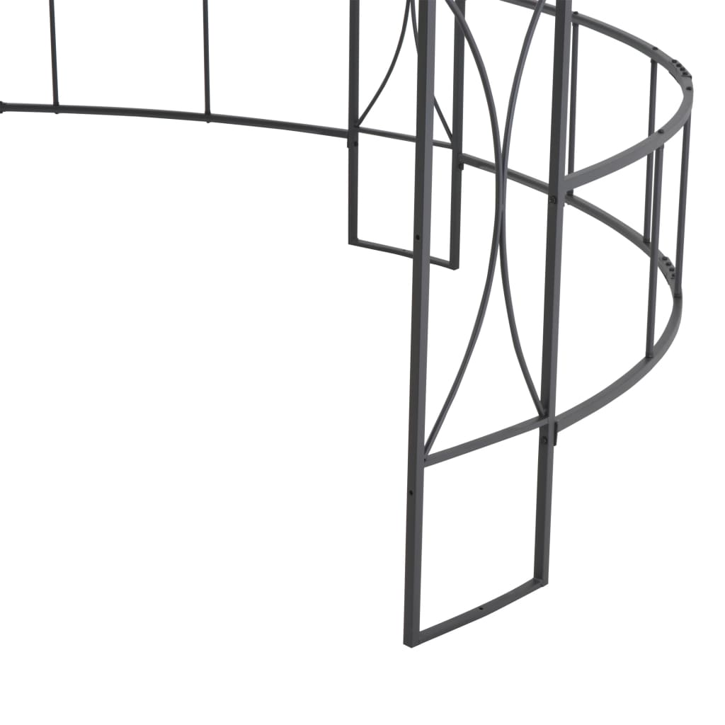 vidaXL Outdoor 9.8 x 9.5 Round Canopy Pavilion, UV & Water-Resistant, White & Black
