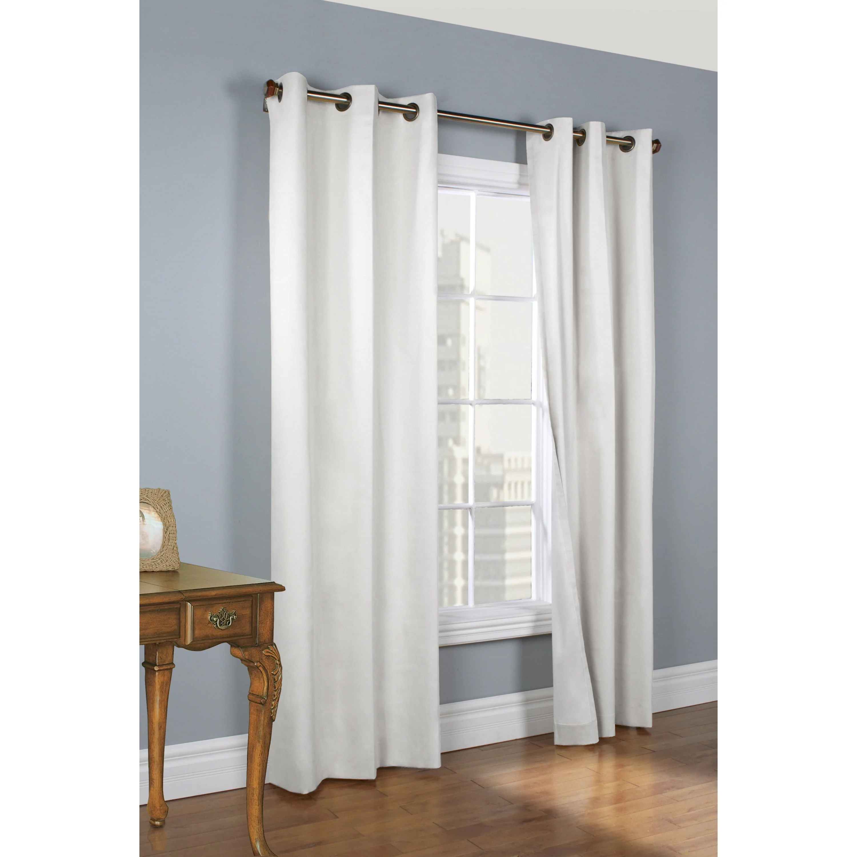 Winmate Insulated Cotton Grommet Curtain Panel - Pair each 40" x 54" in White
