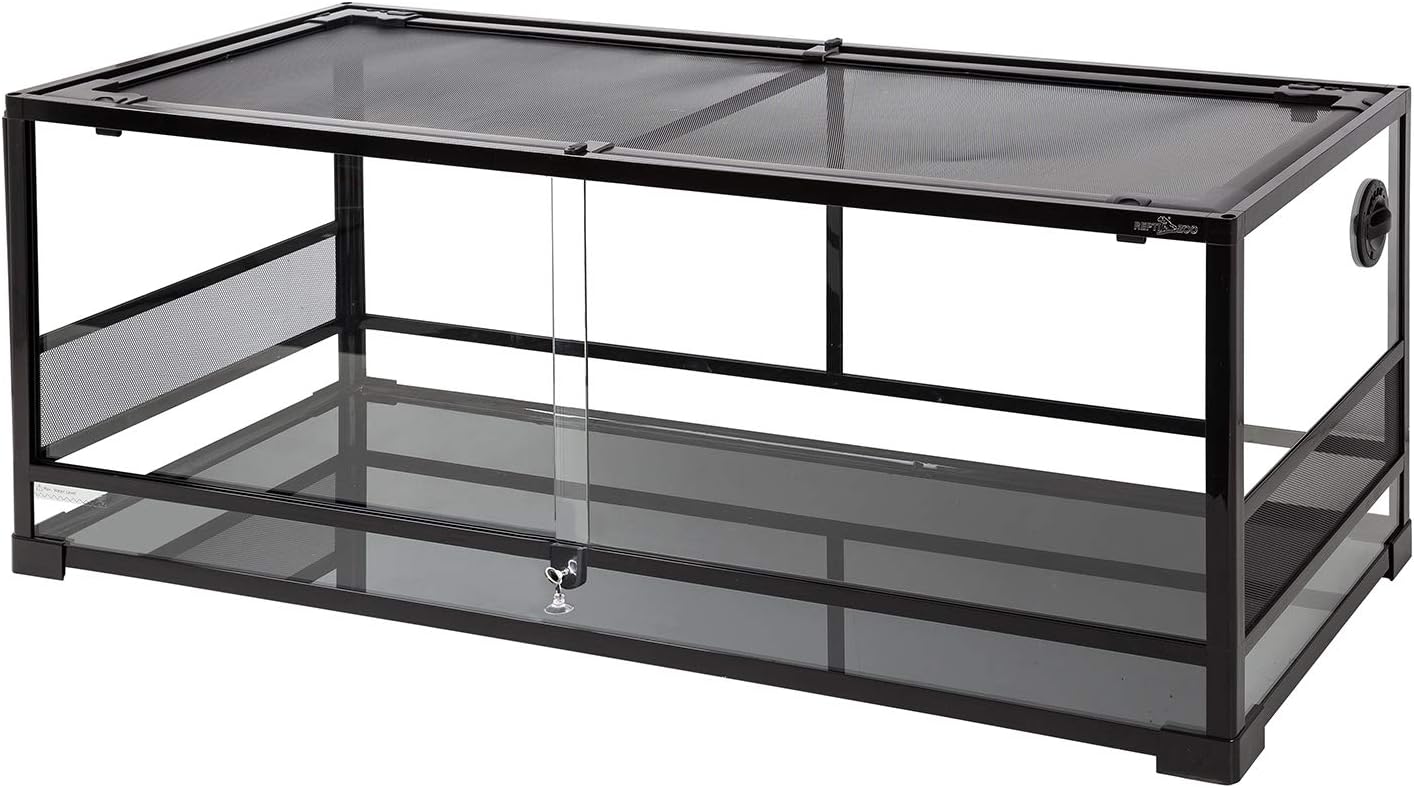 REPTI ZOO 67 Gallon Reptile Terrarium, Sliding Glass Doors, 48″x18″x18″