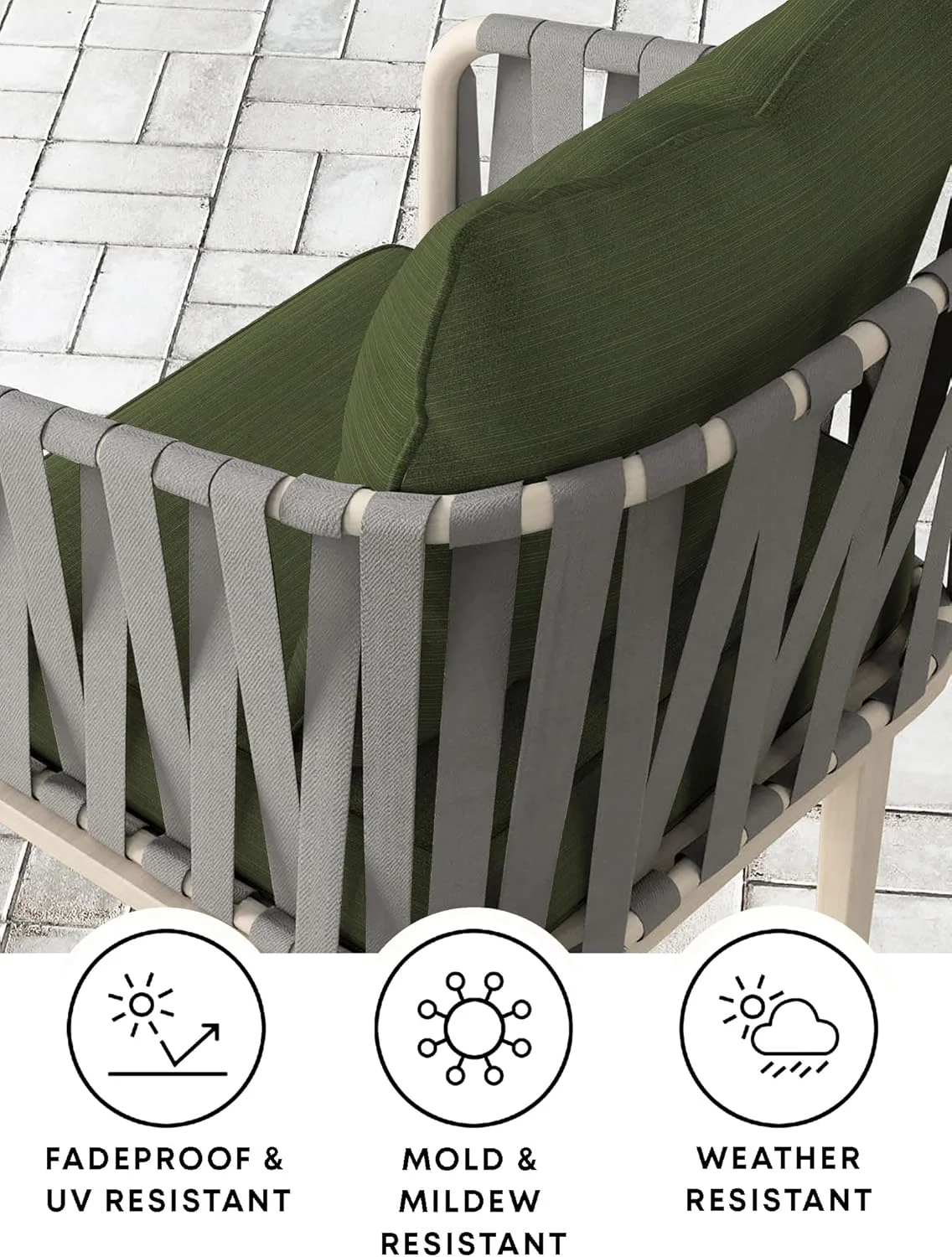 AWFHHT Outdoor Deep Seat, 24" W x 23" D, Zaire Outdoor Chair Cushion
