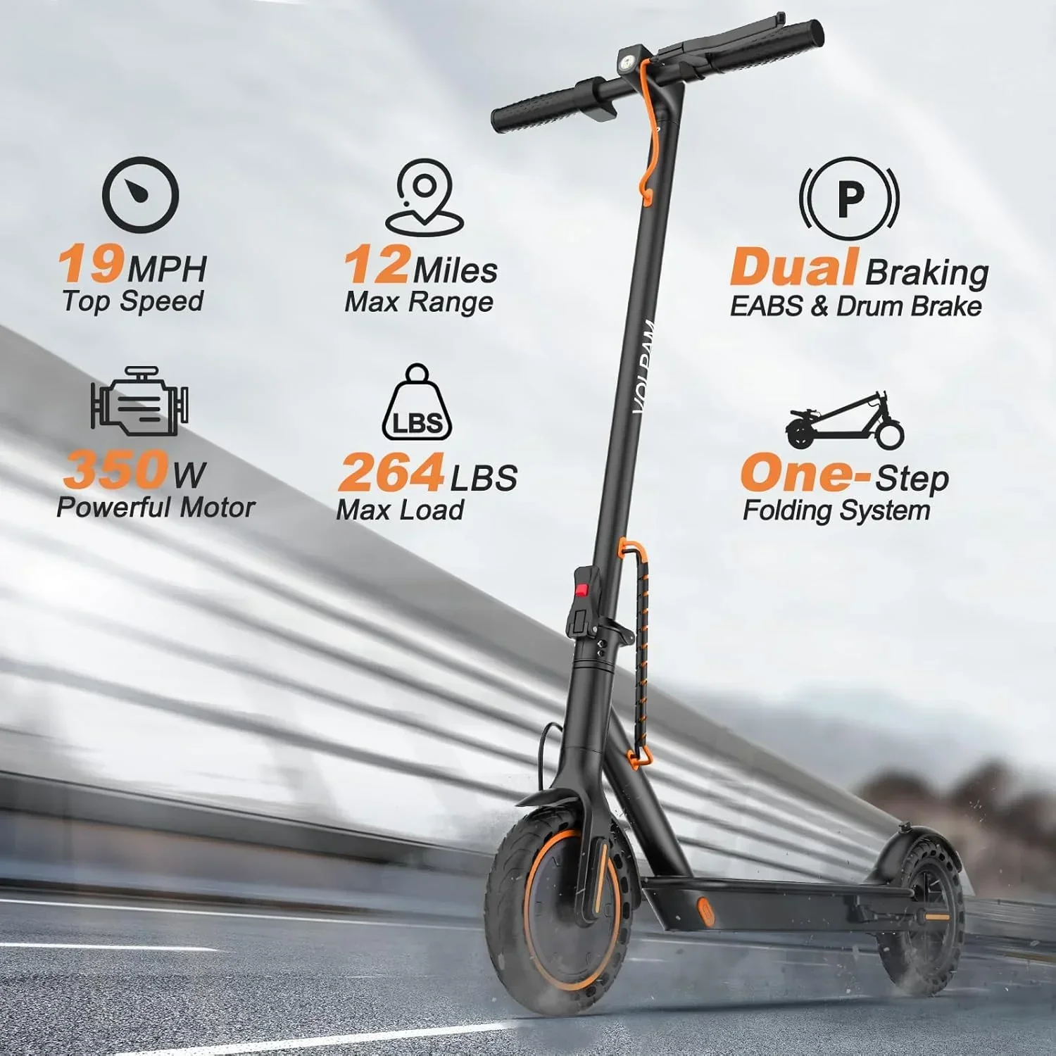 Electric Scooter 350W/500W Powerful Motor 8.5"/10" Solid Tires 19/22Mph 28/21/12 Miles Range