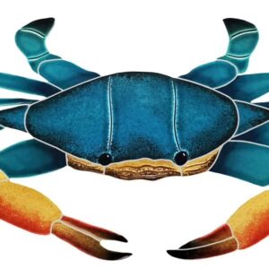 Artistry in Mosaics Blue Swimmer Crab Ceramic Swimming Pool Mosaic 7" x 12"