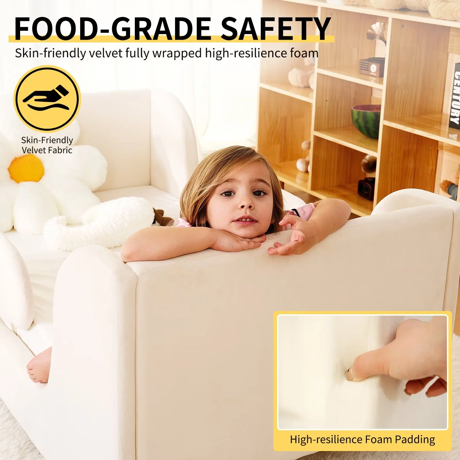Lilypelle Toddler Bed Frame, Toddler Floor Bed with Removable Guard Rails, Small Bed for Boys and Girls, Standard Crib Size Toddler Bed55.9 x 31.5 x 23.2 inBeige