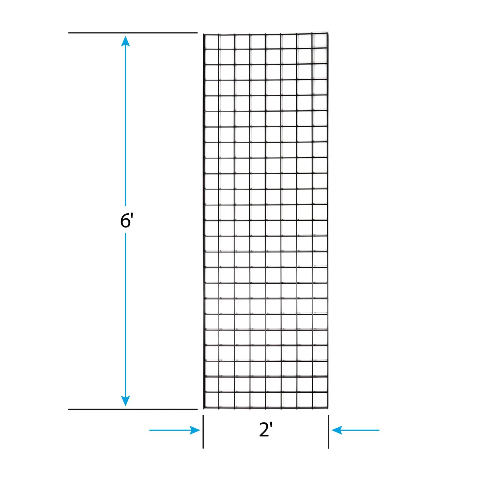 SSWBasics 2′ X 6′ Wire Grid Panel – Black (Pack of 3)