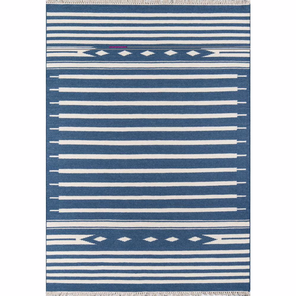 Erin Gates Contemporary Rectangle Area Rug, Denim, 5′ X 7’6″