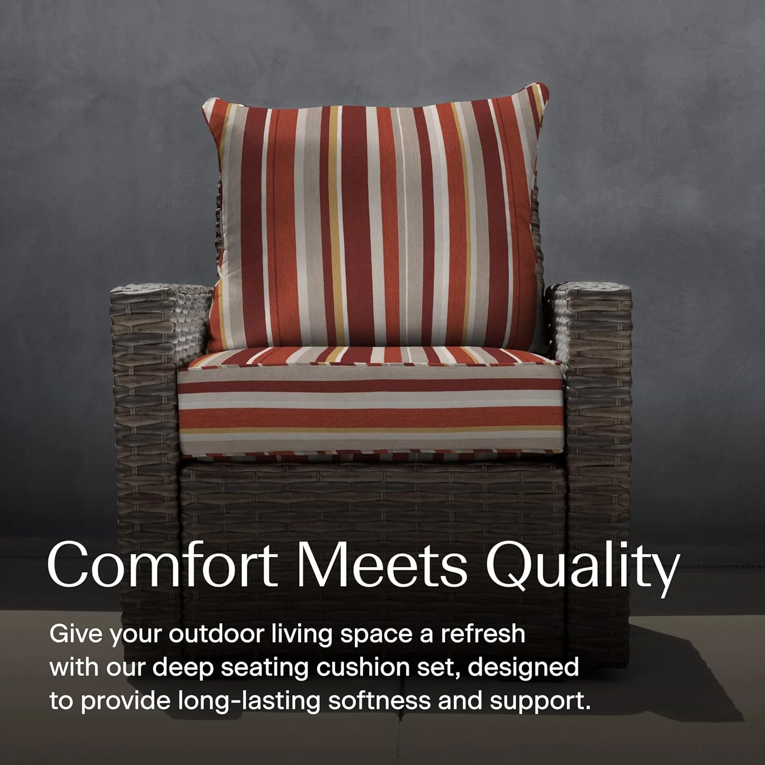 AWFHHT Outdoor Deep Seat, 24" W x 23" D, Zaire Outdoor Chair Cushion
