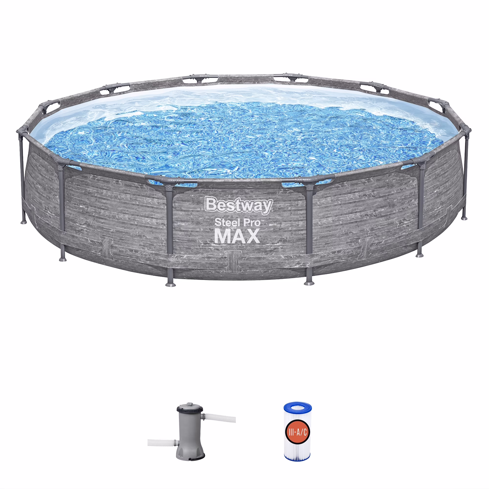 Bestway Steel Pro MAX 12′ x 30″ Above Ground Outdoor Swimming Pool Set