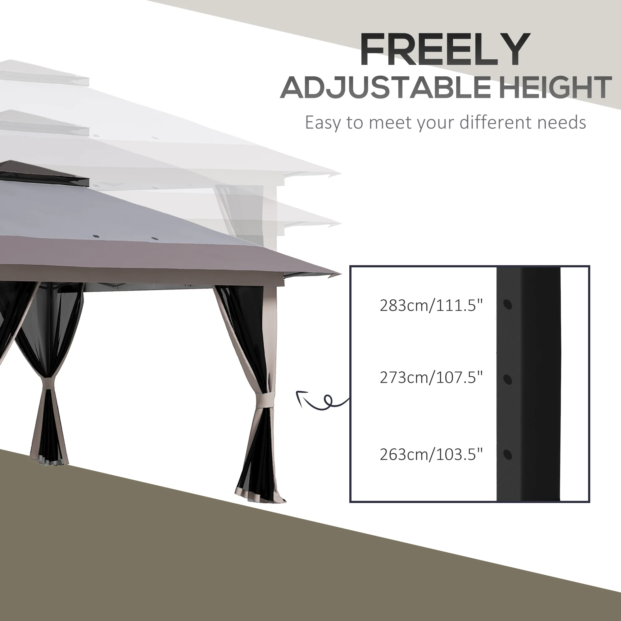 Outsunny 13ft x 13ft Beige Pop Up Outdoor Canopy, UV Resistant