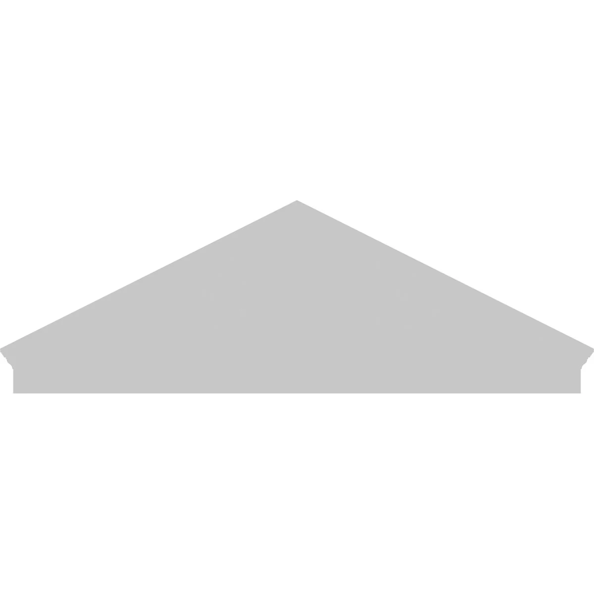 Ekena Millwork 52"W x 19-7/8"H x 2-3/4"P (Pitch 6/12) Peaked Cap Sunburst Architectural Grade PVC Combination Pediment