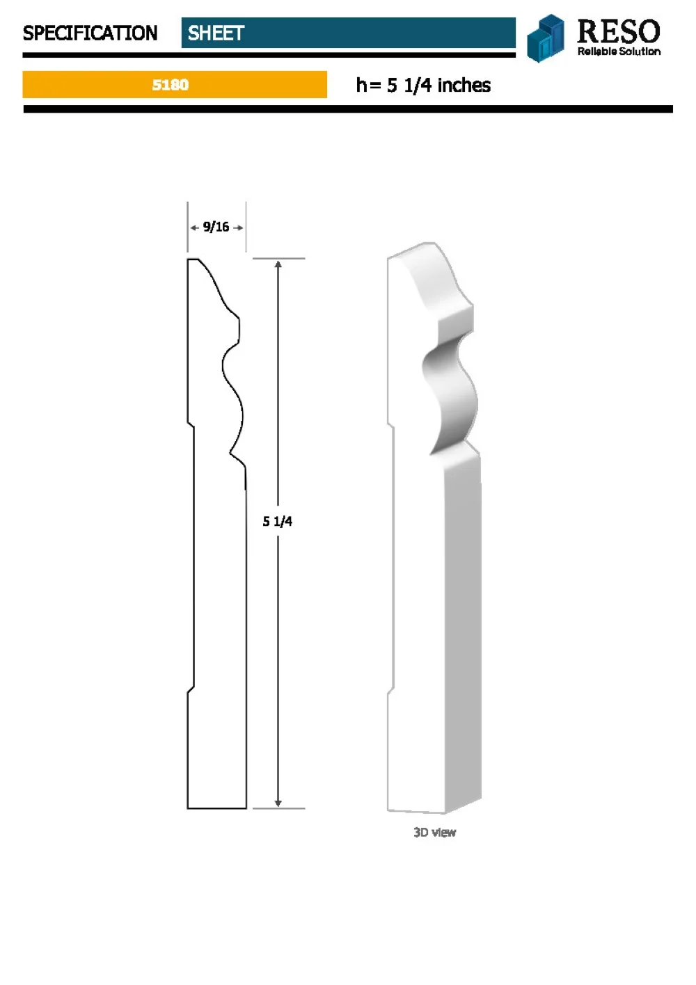 RMB 518 9/16 in.D x 5 1/4 in. W x 96 in. L Primed Finger-Joined Pine Baseboard Molding 20-pcs 160 Ft Total