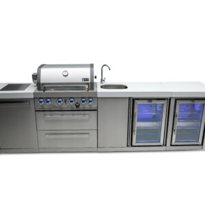 Mont Alpi 400 Grill Deluxe Island with Beverage Center and Fridge Cabinets