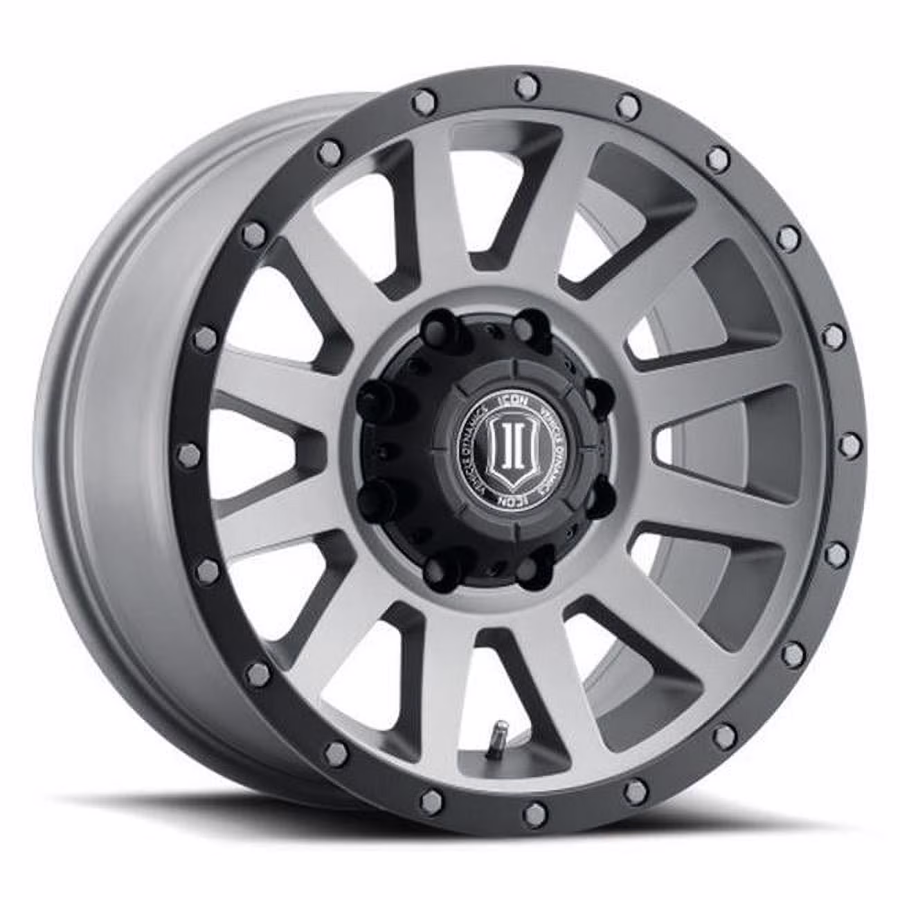 ICON ALLOYS COMPRESSION HD TITANIUM – 18 X 9 / 8 X 6.5 / 12 MM / 5.5″ BS Fits select: 2013-2023 RAM 2500, 2001-2010 CHEVROLET SILVERADO